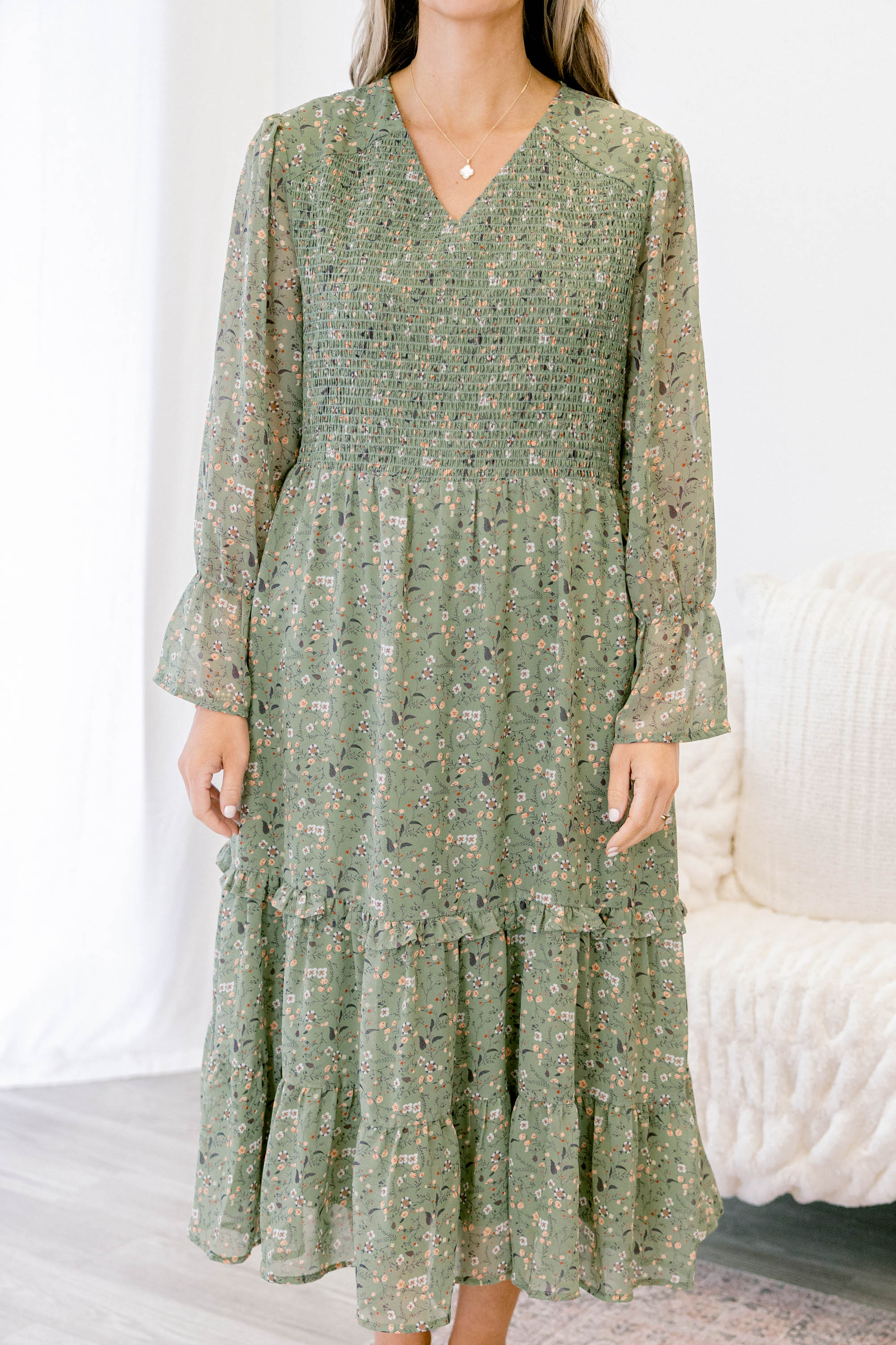 Montana Mornings Dress, Mint Floral - Giverhouse