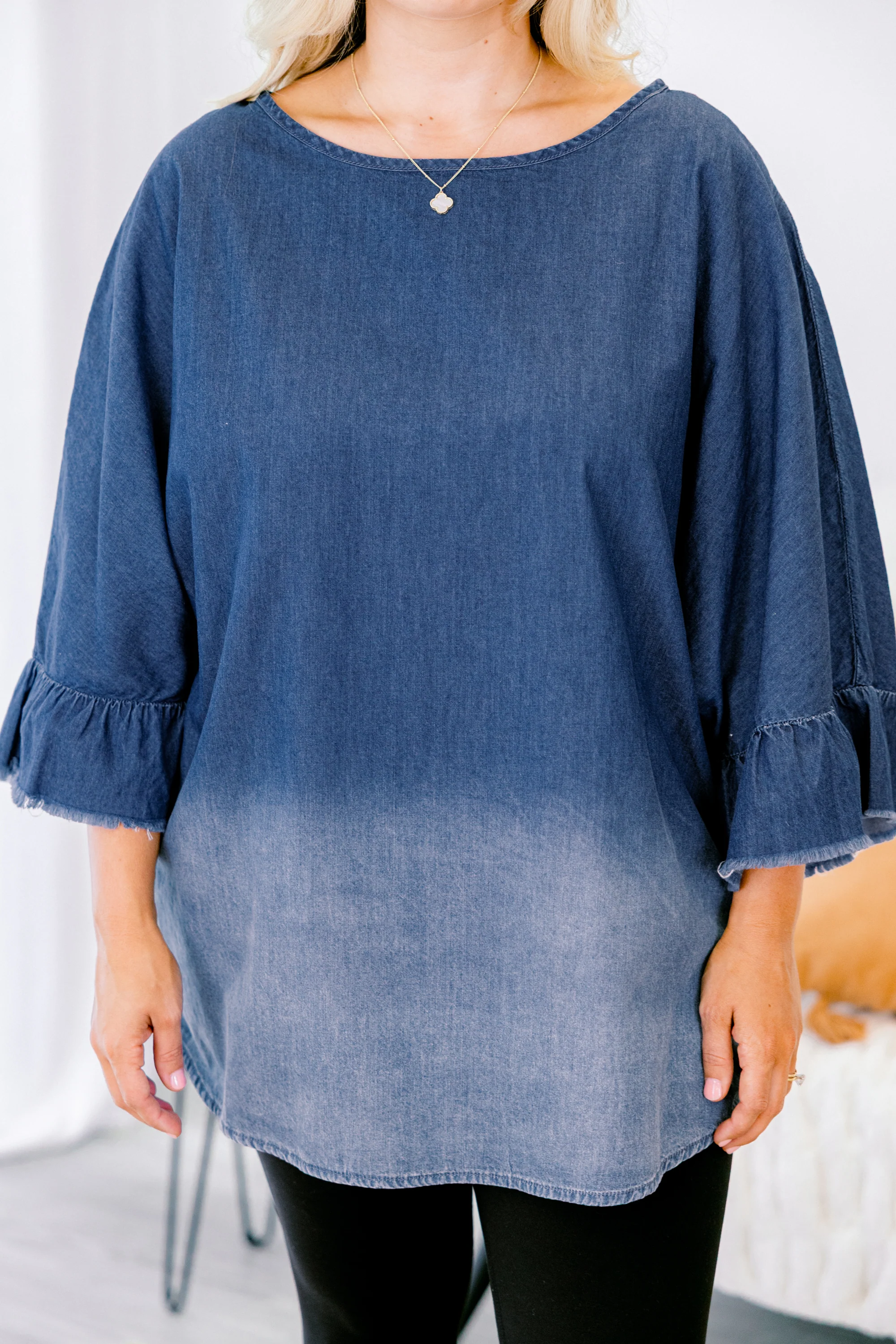 Momma Said Top, Denim - Giverhouse