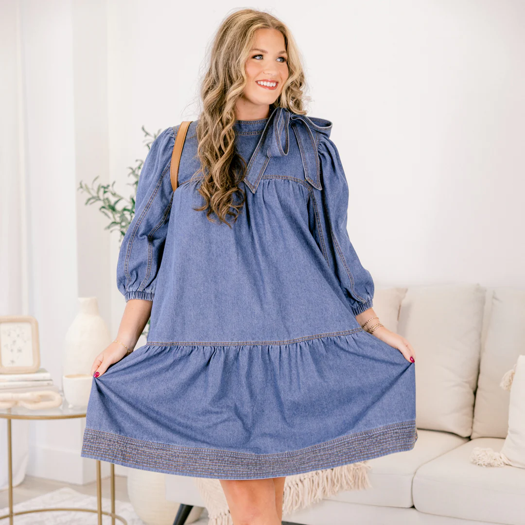 More To Come Dress, Denim - Giverhouse