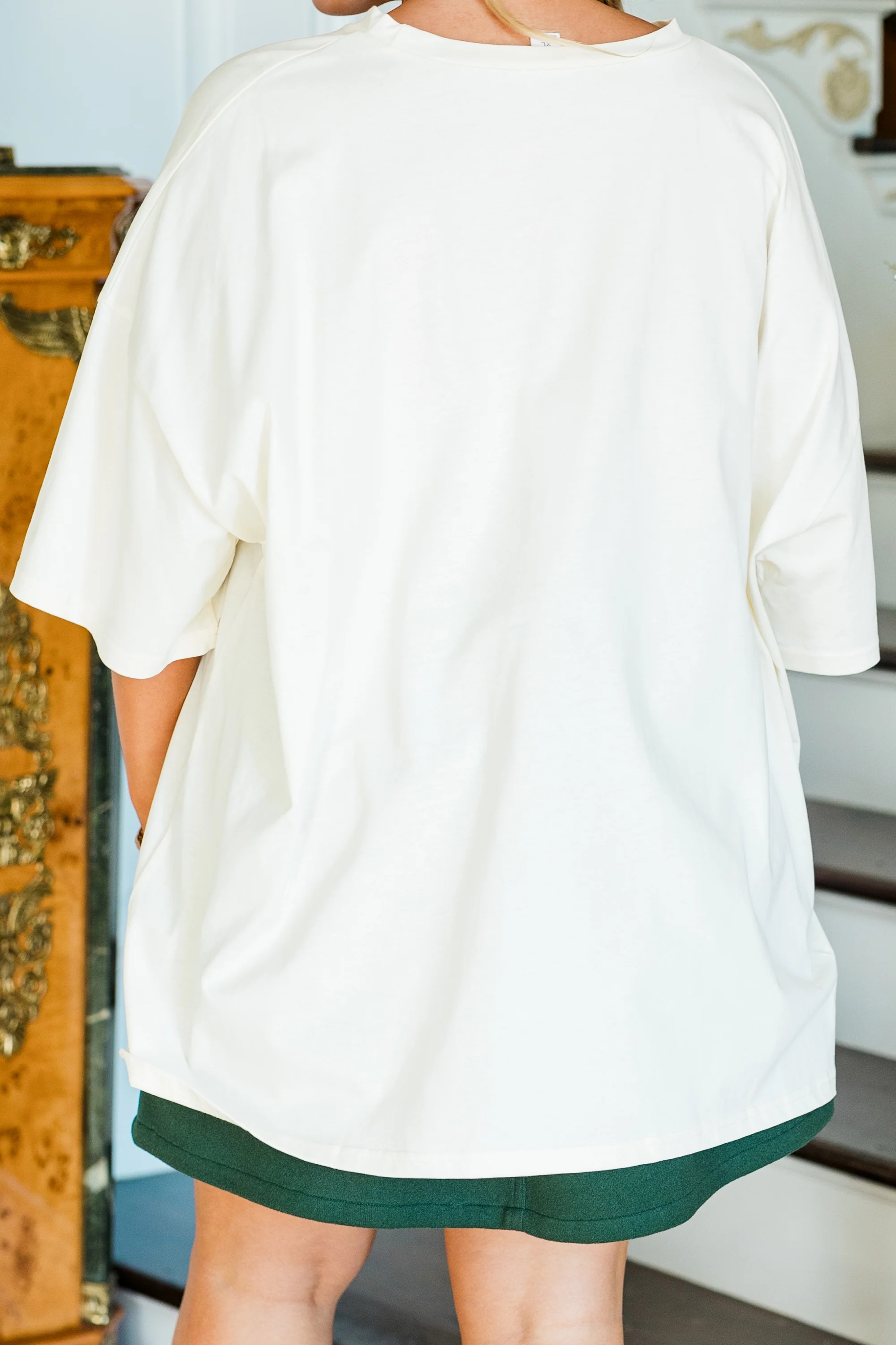 Bows Of Holly Boyfriend Tee, Ivory - Giverhouse