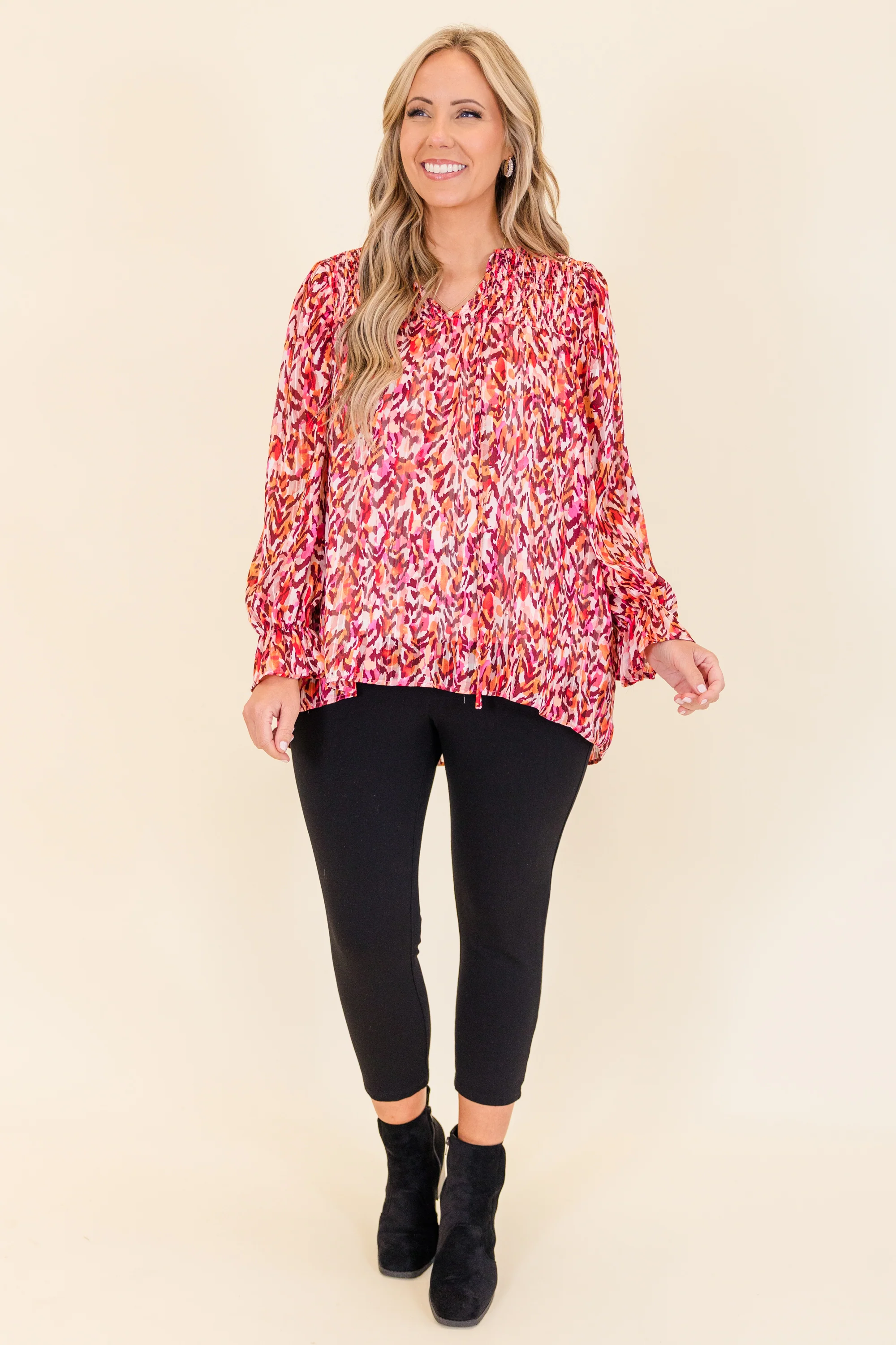 Cascade Swirl Top, Fuchsia - Giverhouse