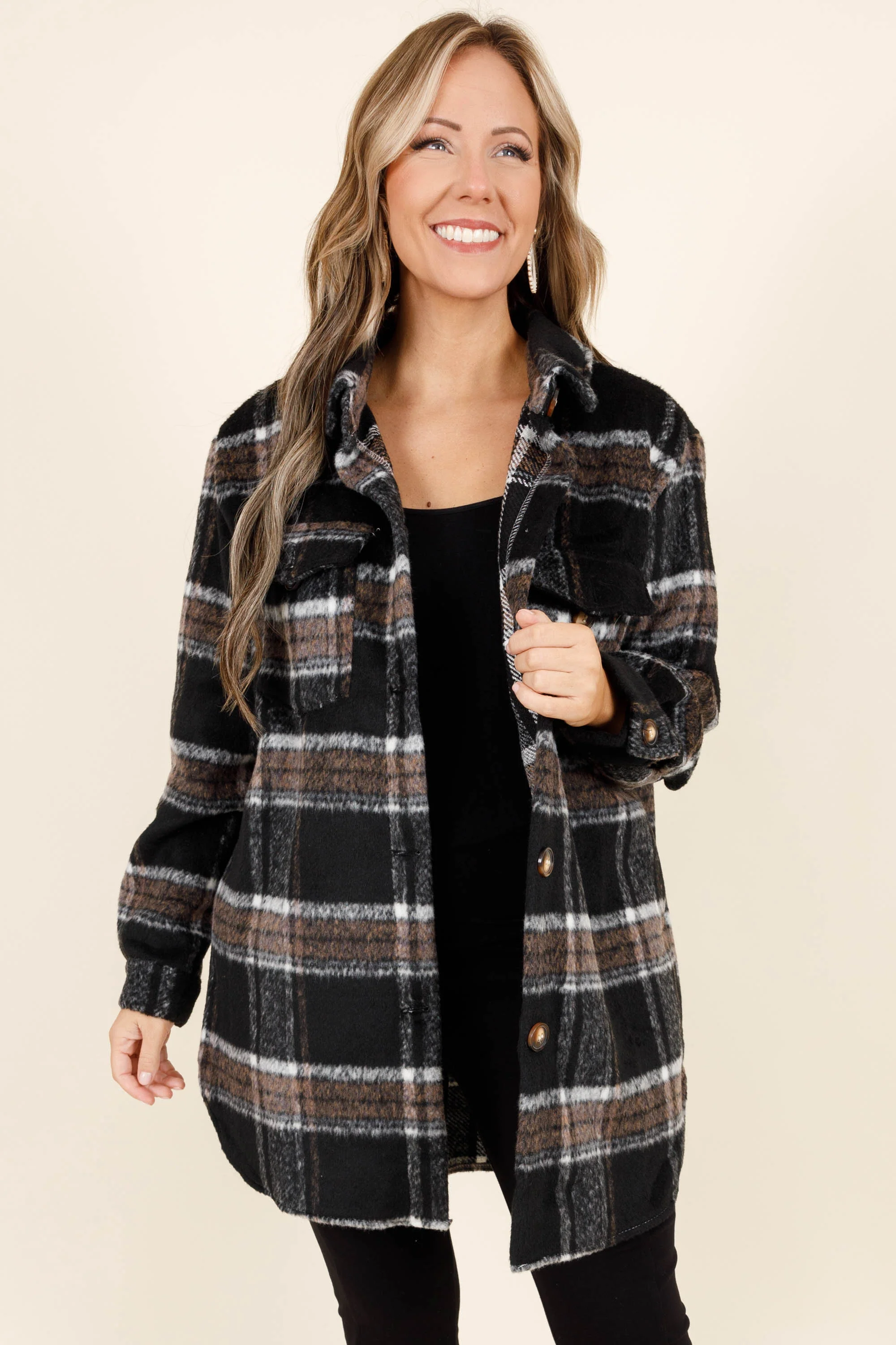 No More Tricks Shacket, Black - Giverhouse