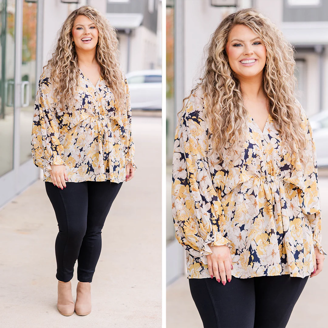 Dream of Yellow Flowers Top, Gold - Giverhouse