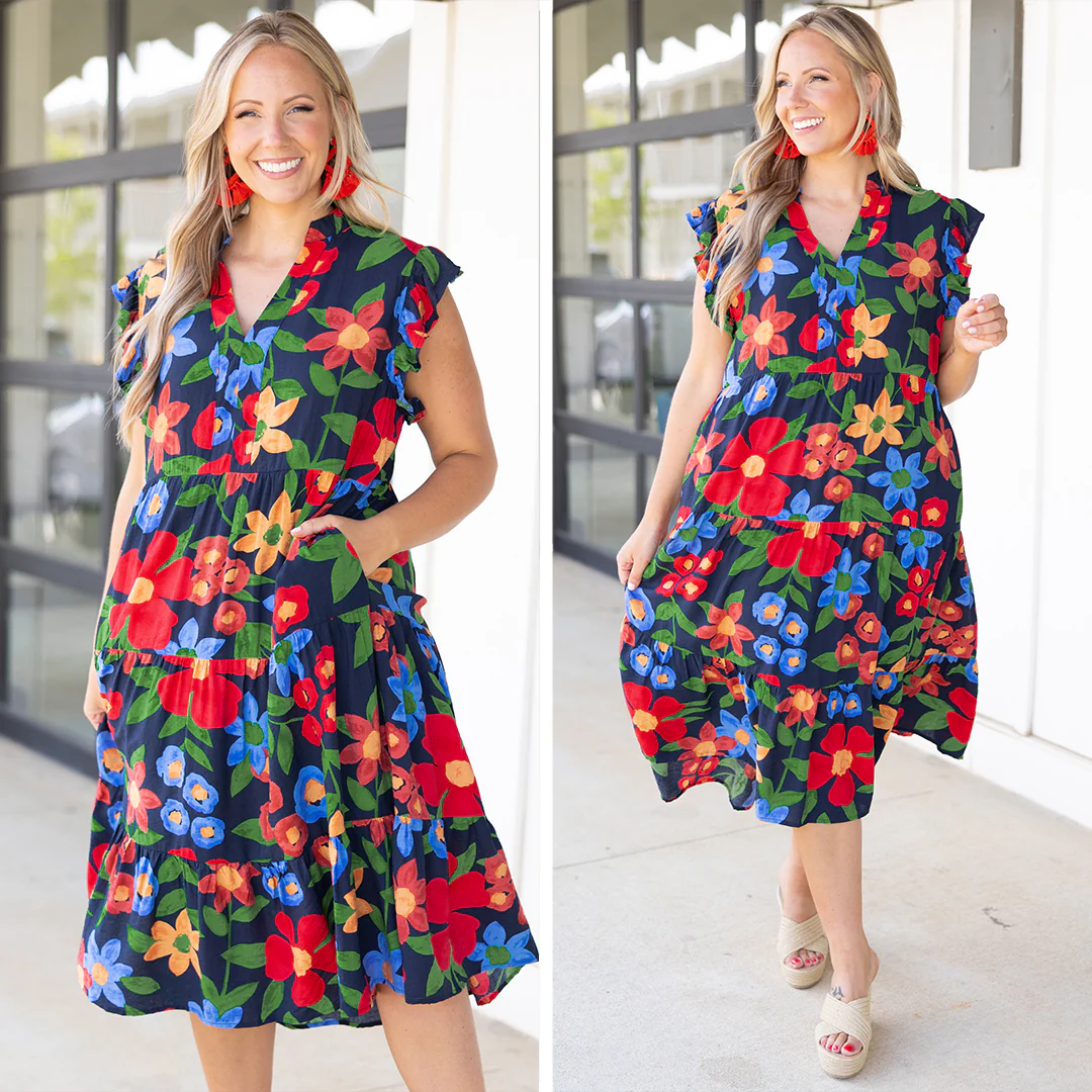 Take Me To Mexico Dress, Navy - Giverhouse