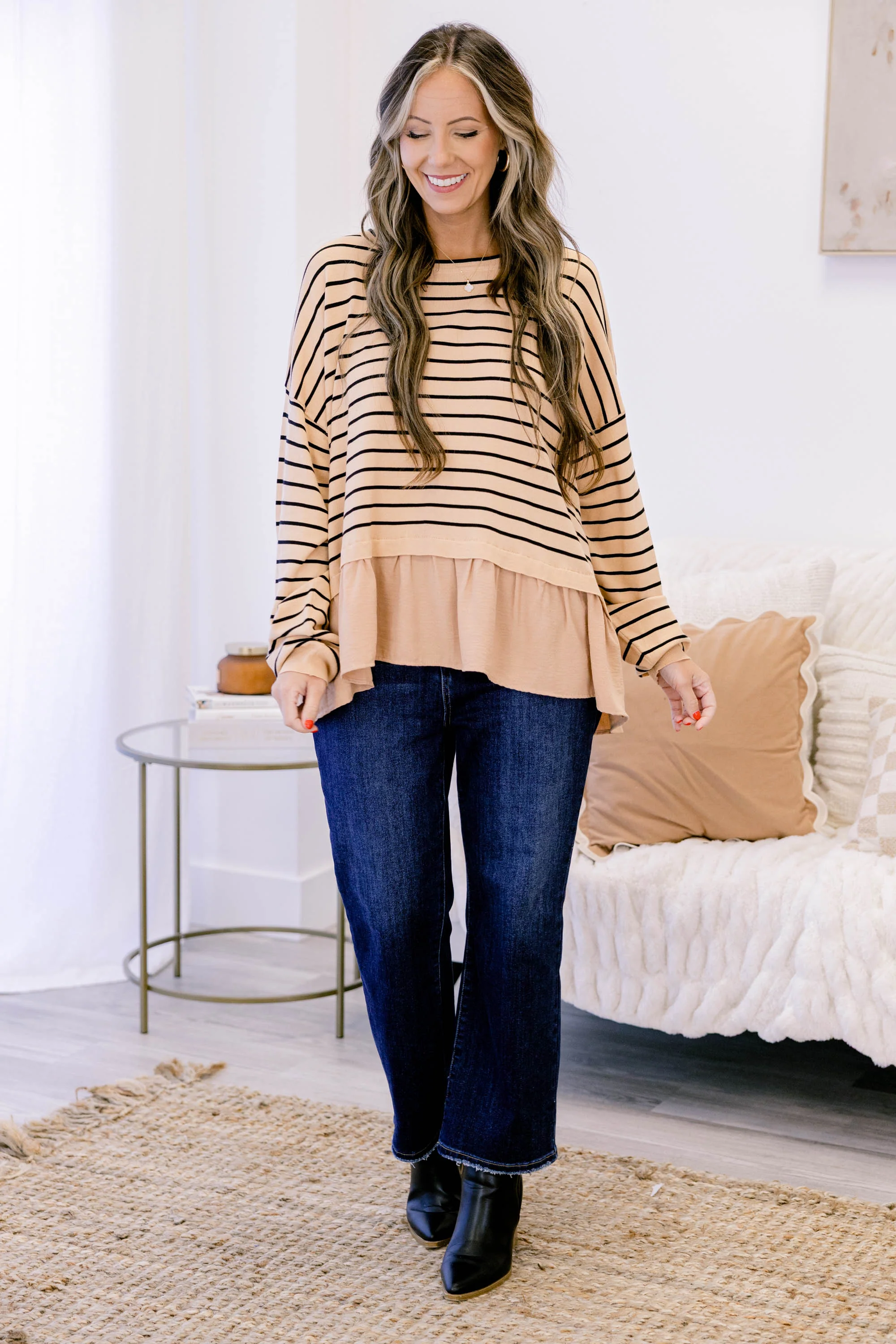 Hard At Work Top, Khaki - Giverhouse