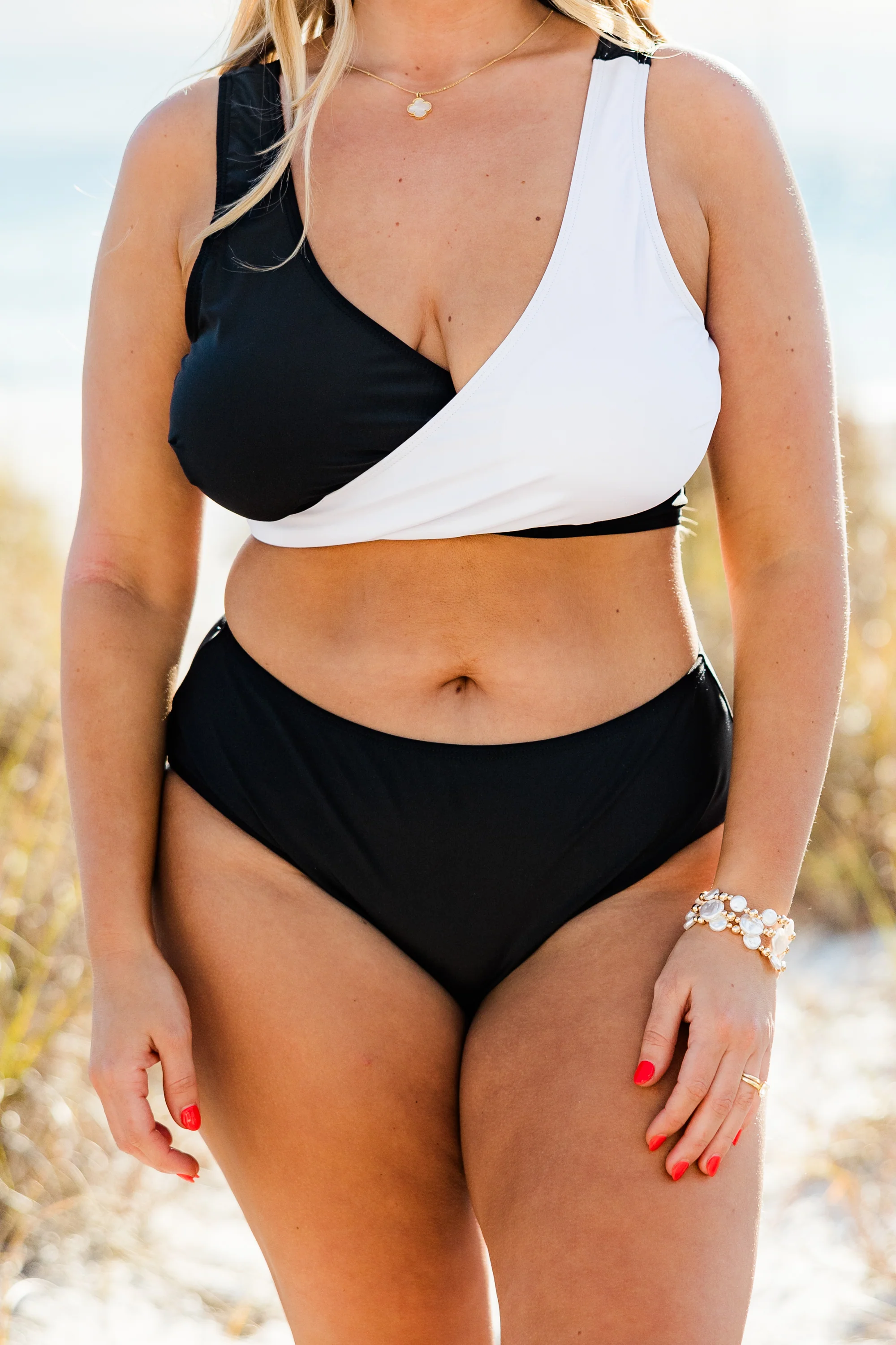 Catch Flights Swim Top, Black/White - Giverhouse