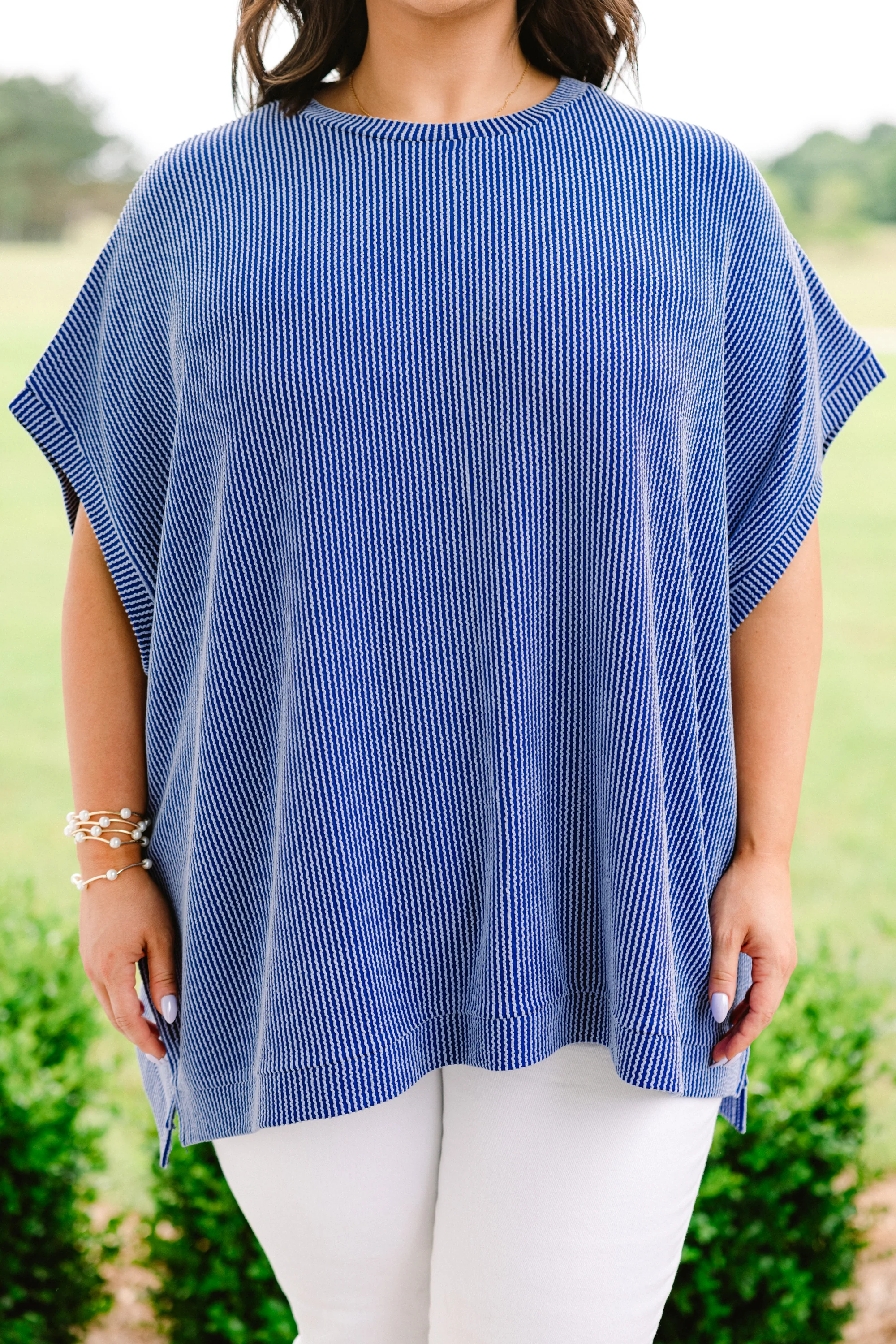 All About Knits Top, Dark Blue - Giverhouse