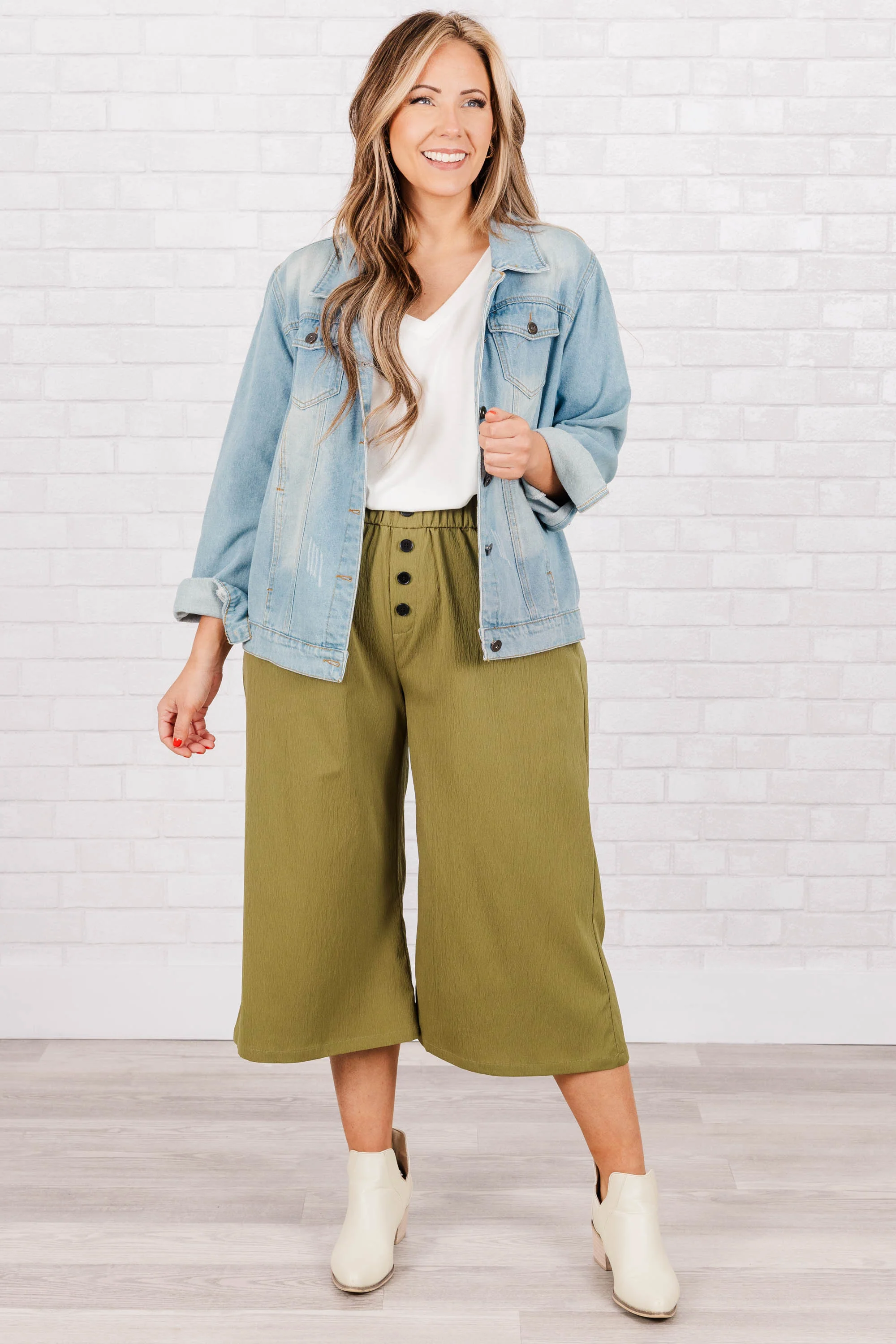 Buttons and Bells Pants, Olive - Giverhouse