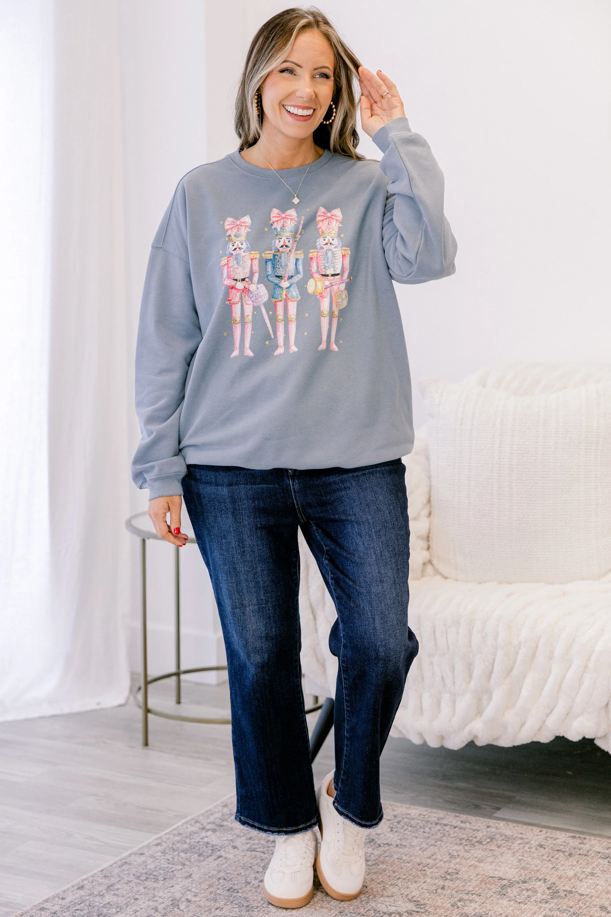 Nutcracker Christmas Pullover, Denim - Giverhouse