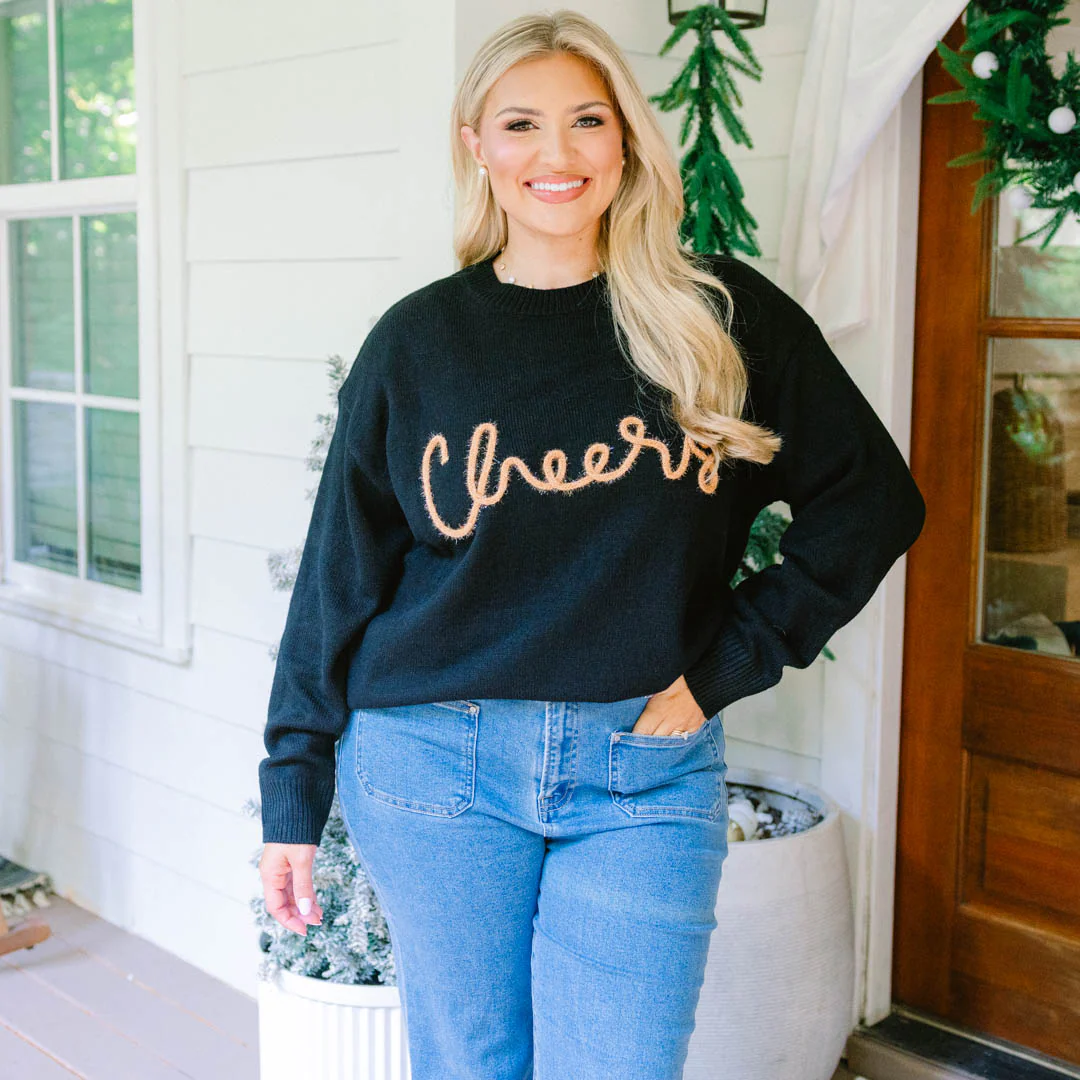 Cheers Just Because Top, Black - Giverhouse