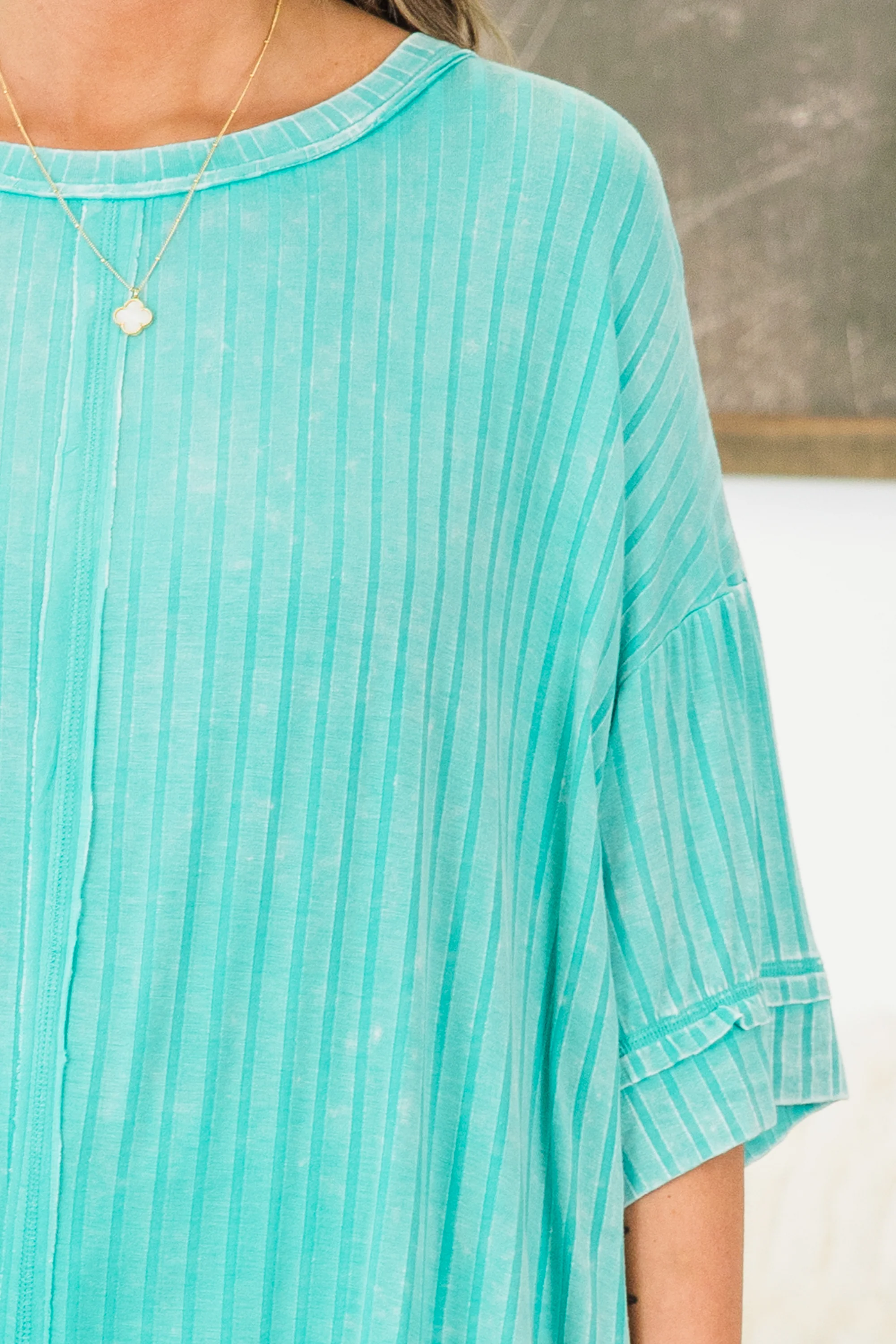 You're All Mine Top, Turquoise - Giverhouse