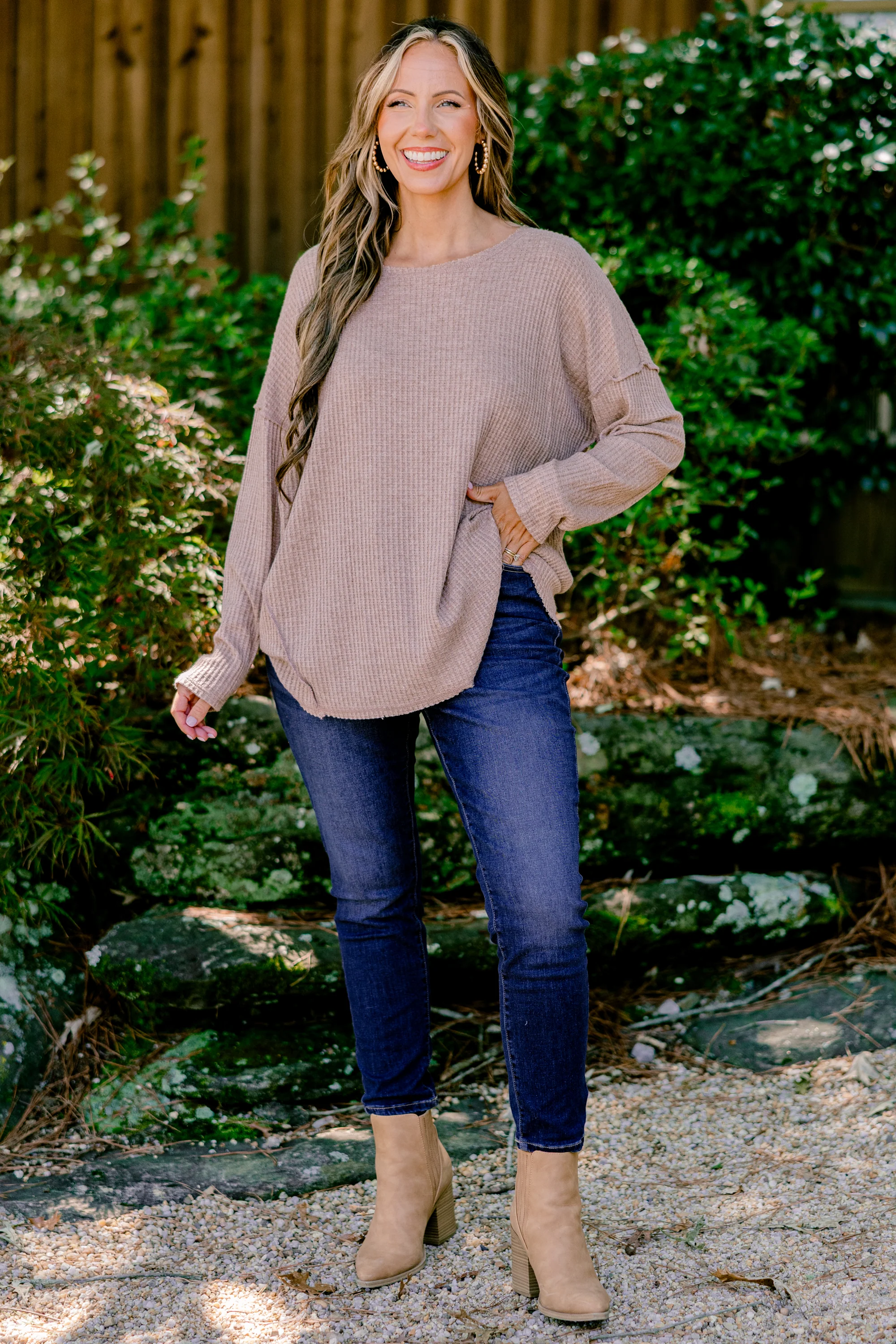 Can't Stop Love Top, Taupe - Giverhouse