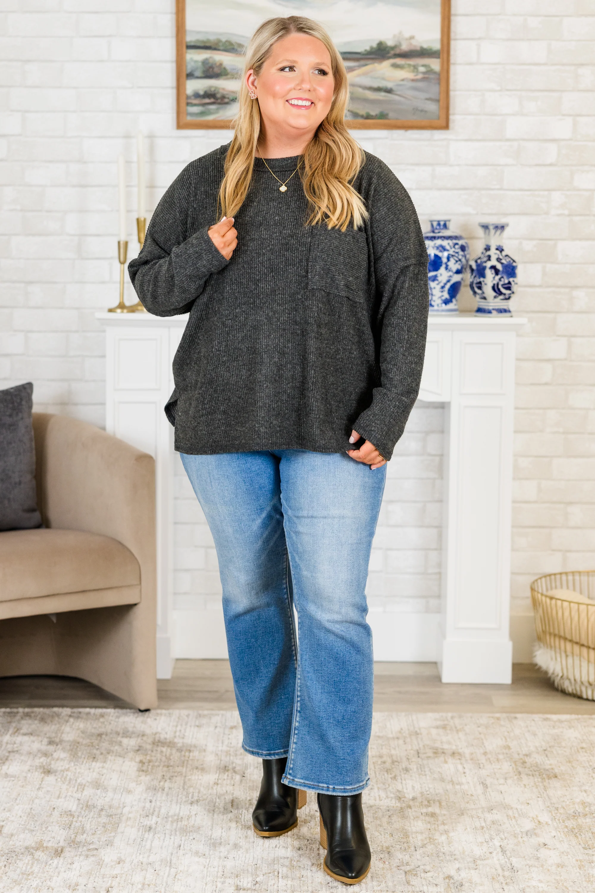 Lookin' Good Feelin' Better Sweater, Black - Giverhouse