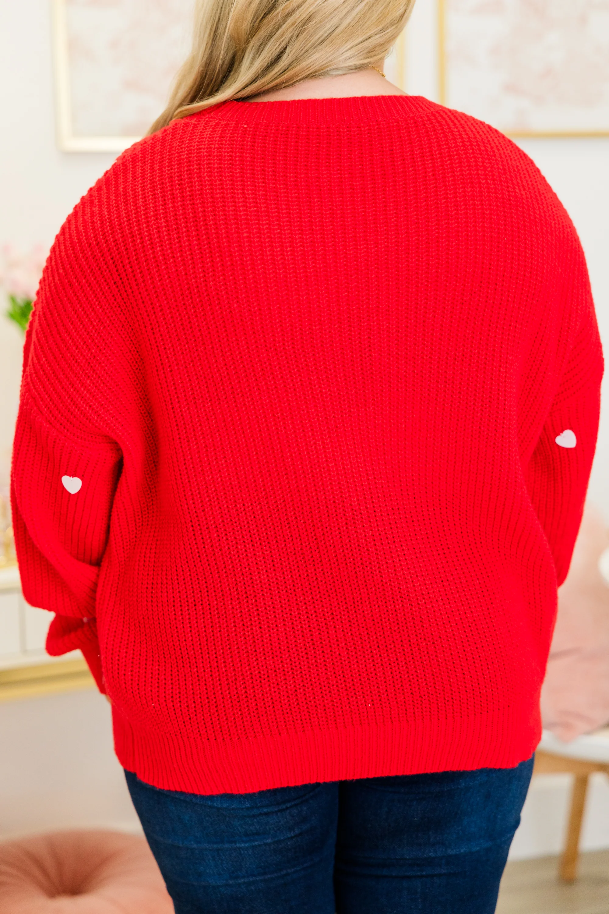 Heartbeat Tempo Sweater, Red - Giverhouse