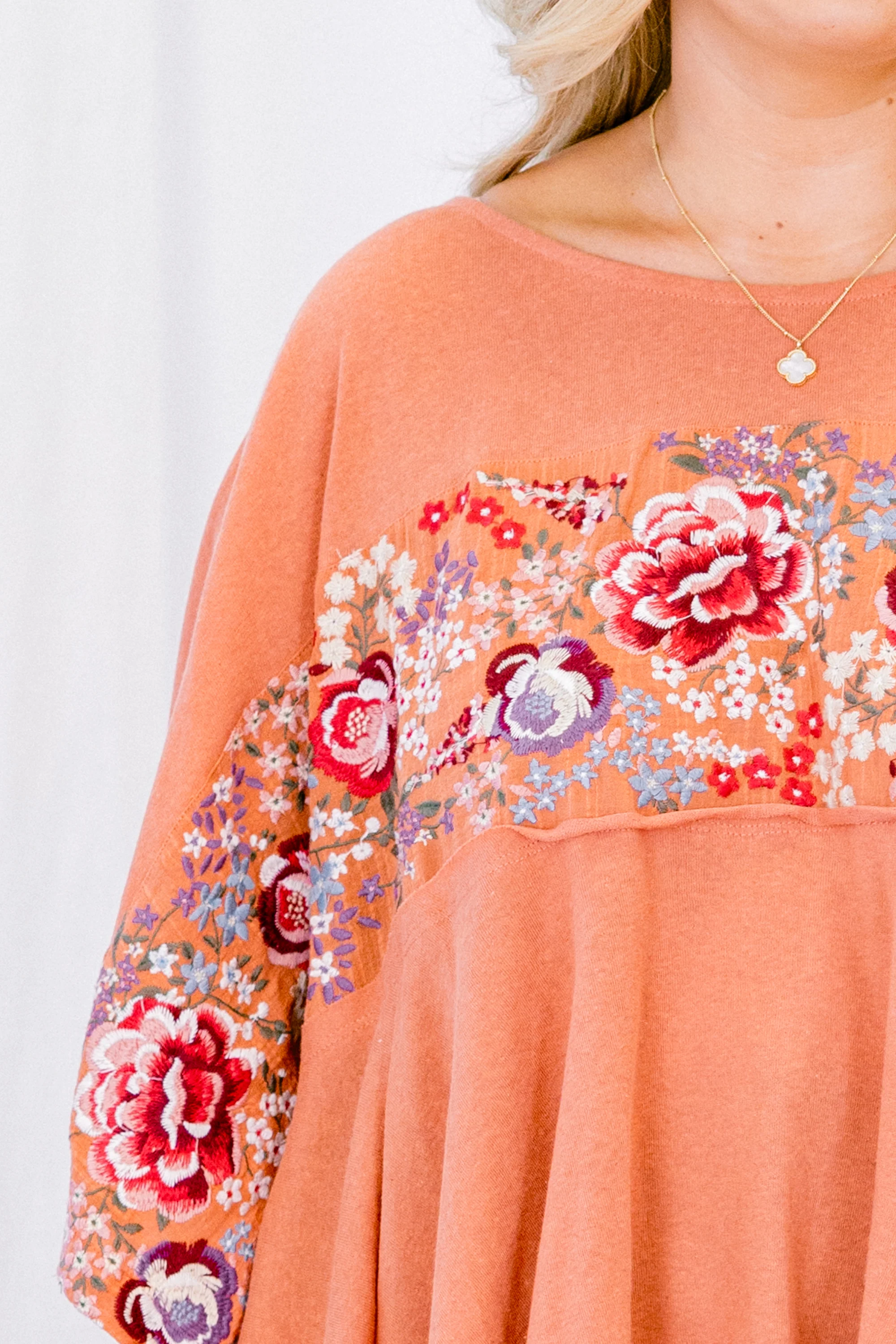 Through The Field Top, Terracotta - Giverhouse