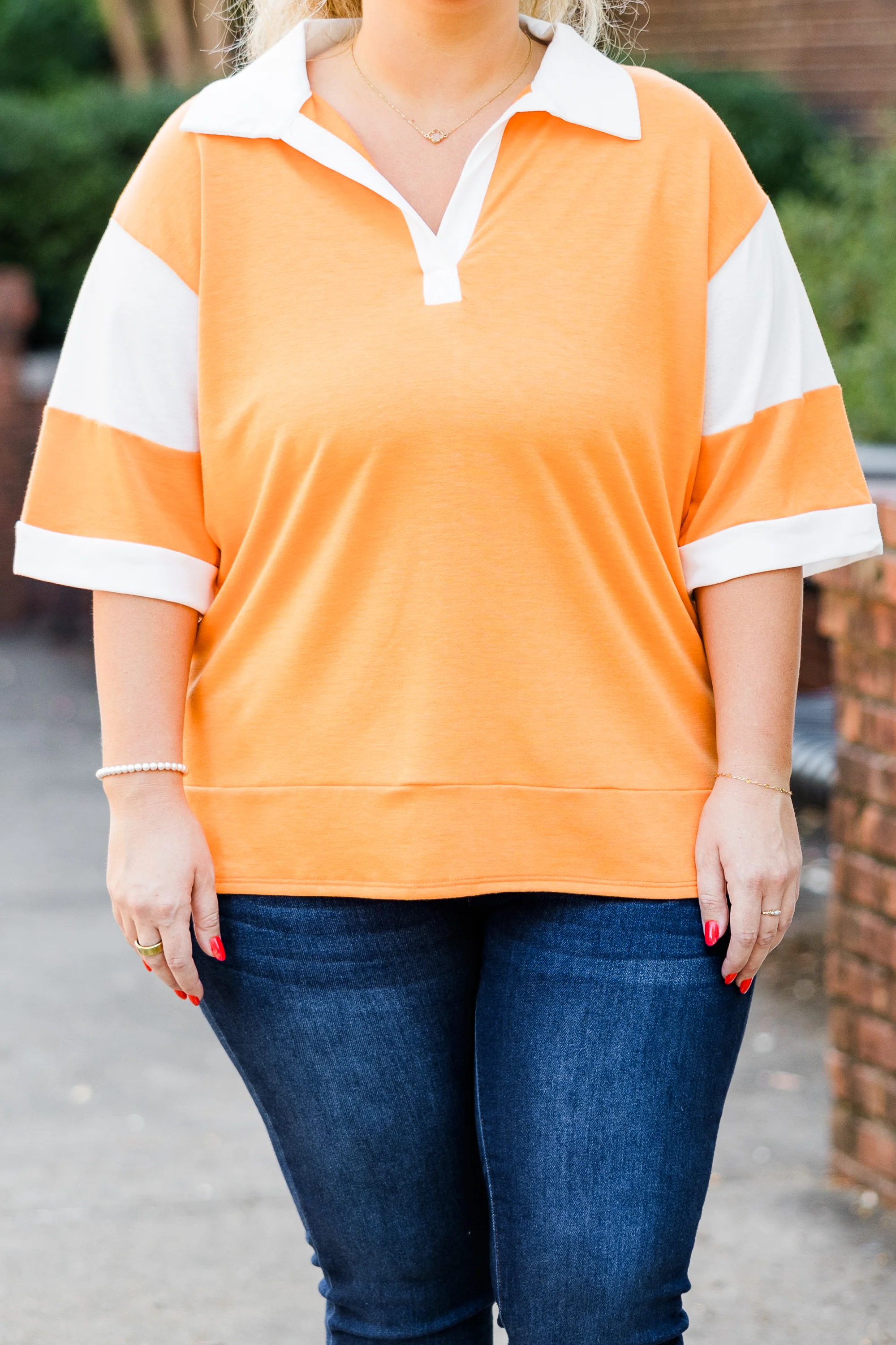 All In To Win Top, Orange - Giverhouse