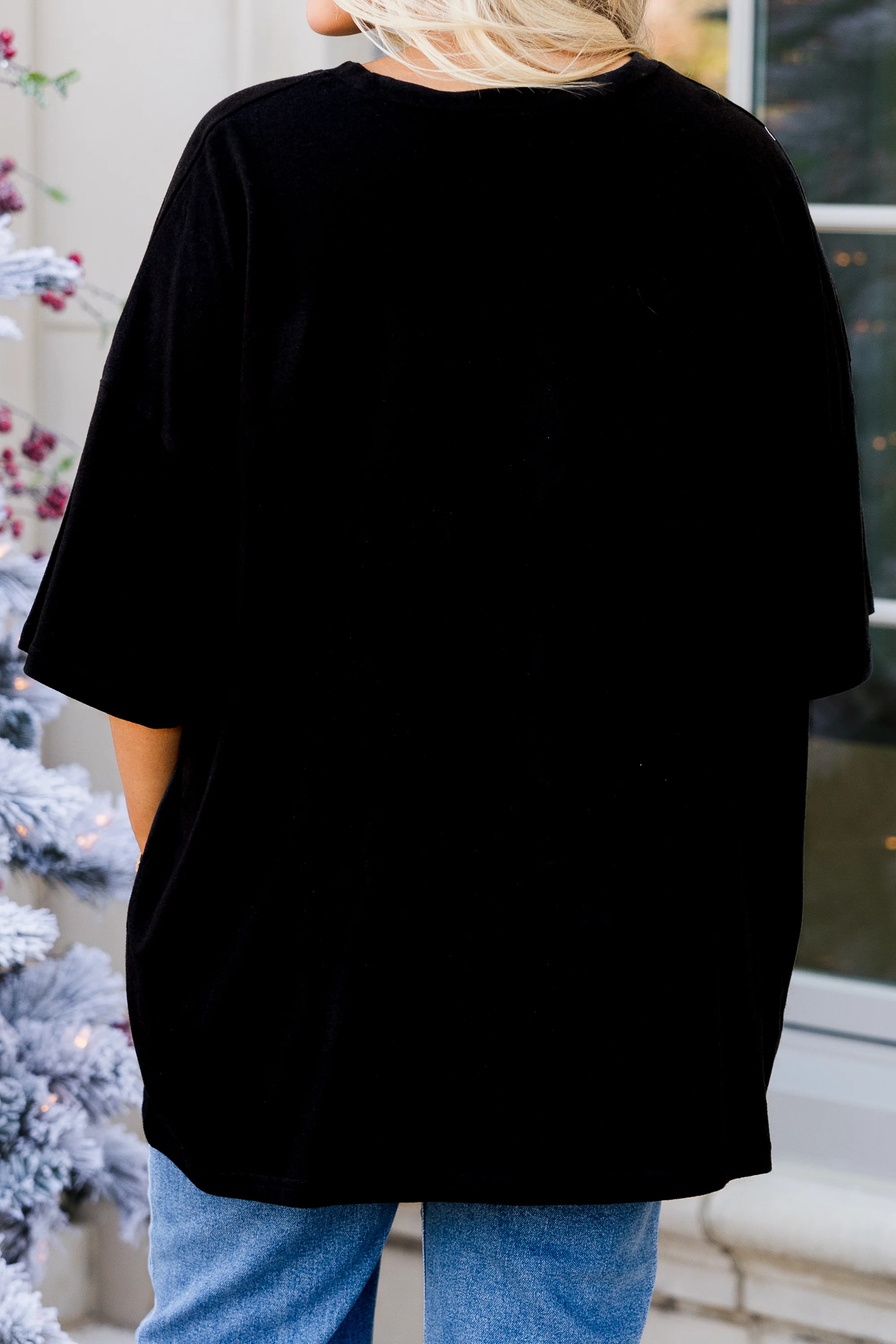 Classic Christmas Boyfriend Tee, Black - Giverhouse