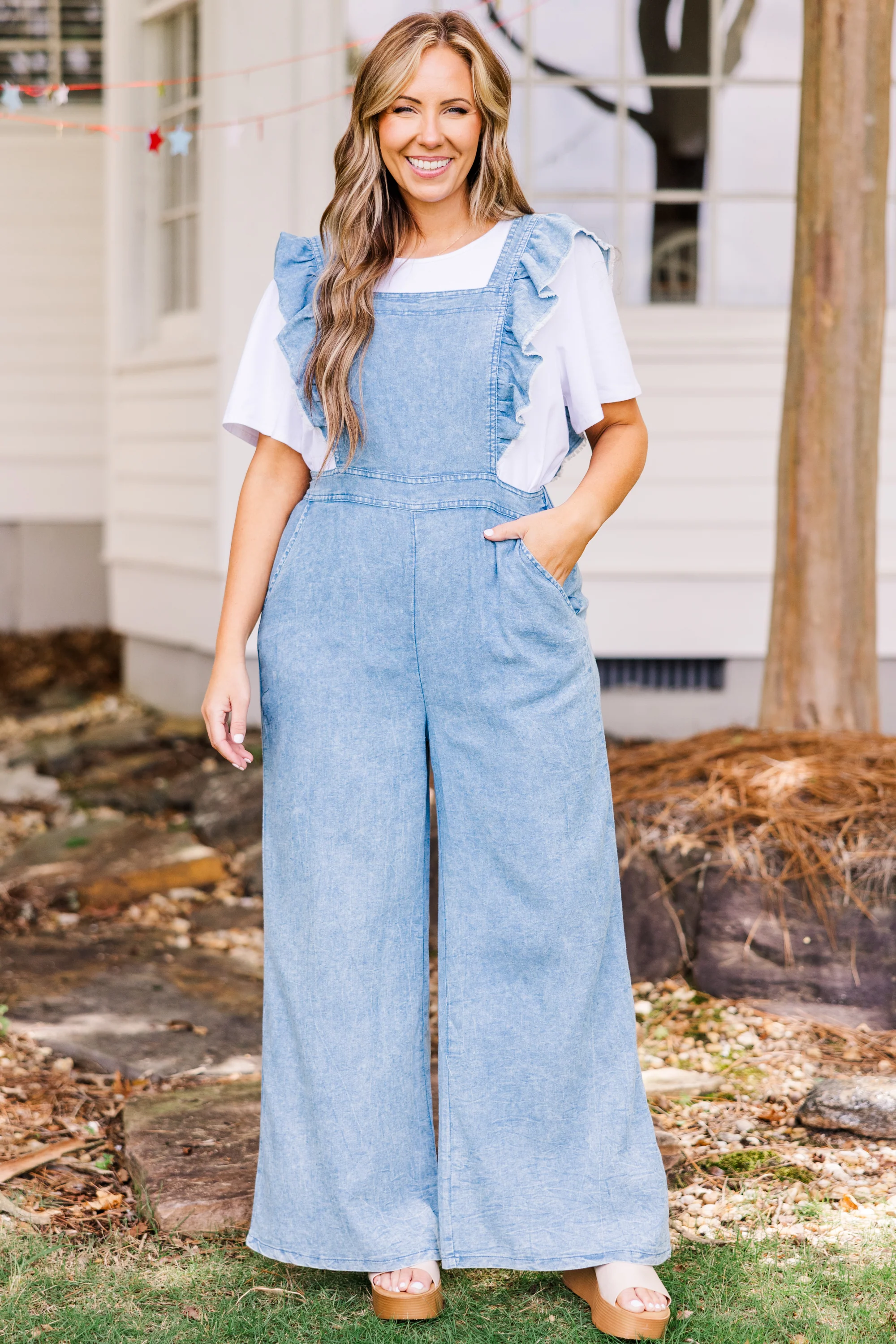 Every Angle Jumpsuit, Washed Denim - Giverhouse