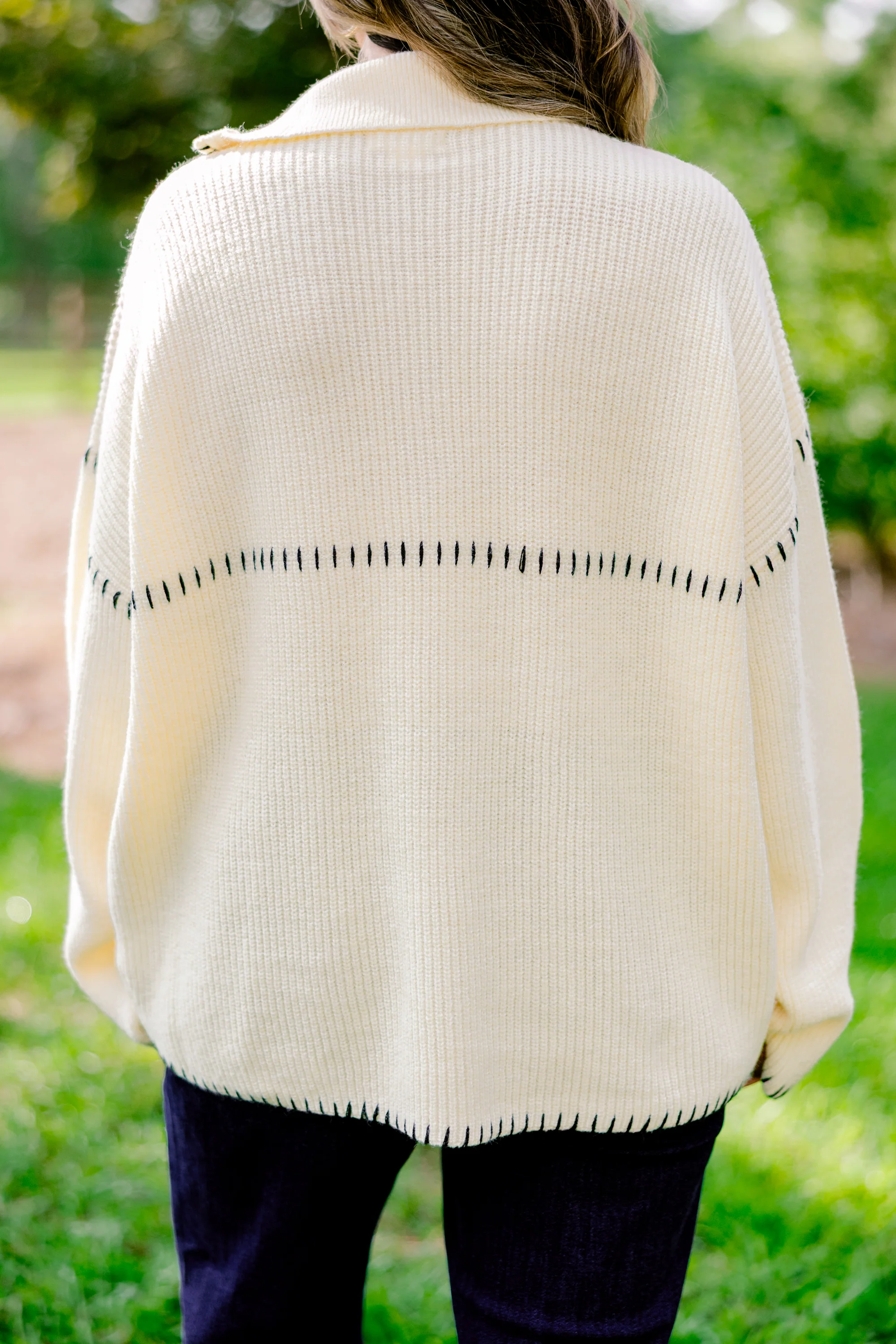 Falling For Fall Sweater, Cream-Black - Giverhouse