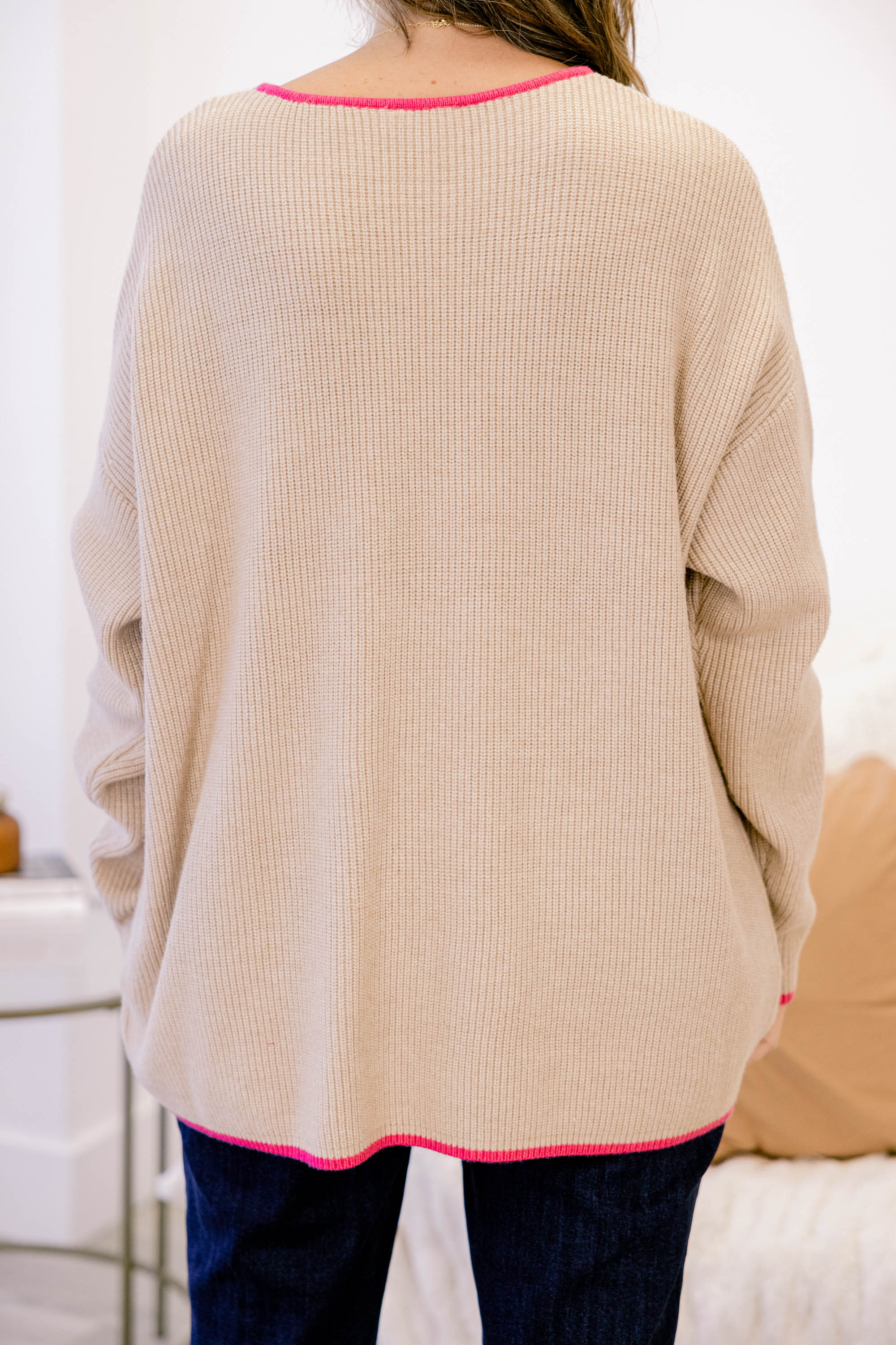 Can't Keep Going Sweater, Taupe-Pink - Giverhouse