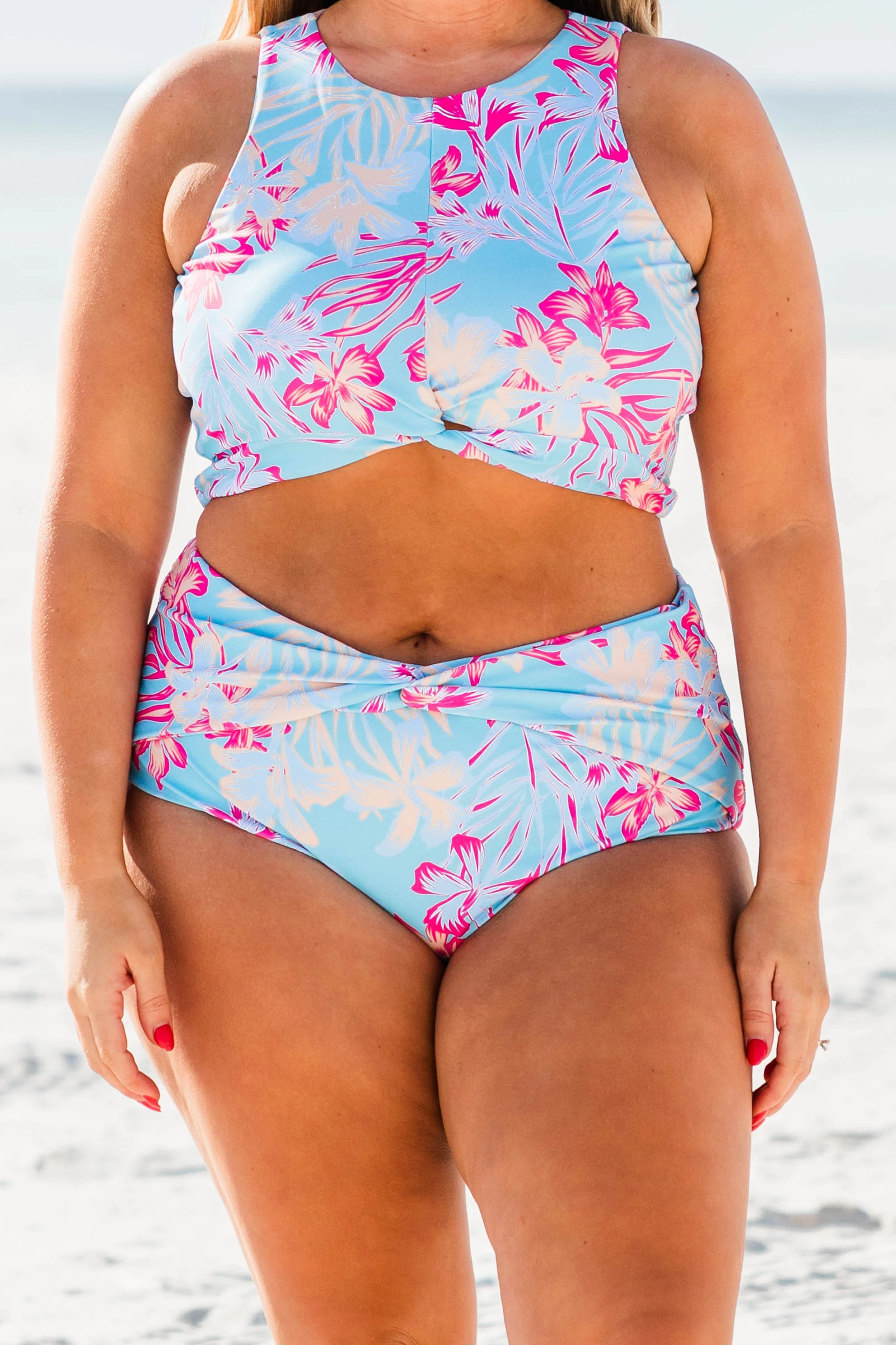 Swim With Me Swim Bottom, Blue Tropical - Giverhouse