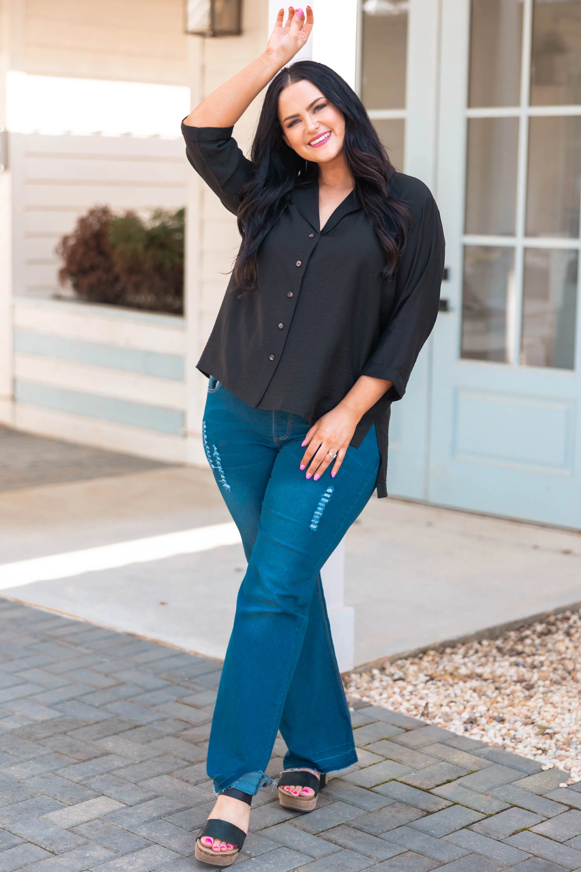 Pictured Together Top, Black - Giverhouse