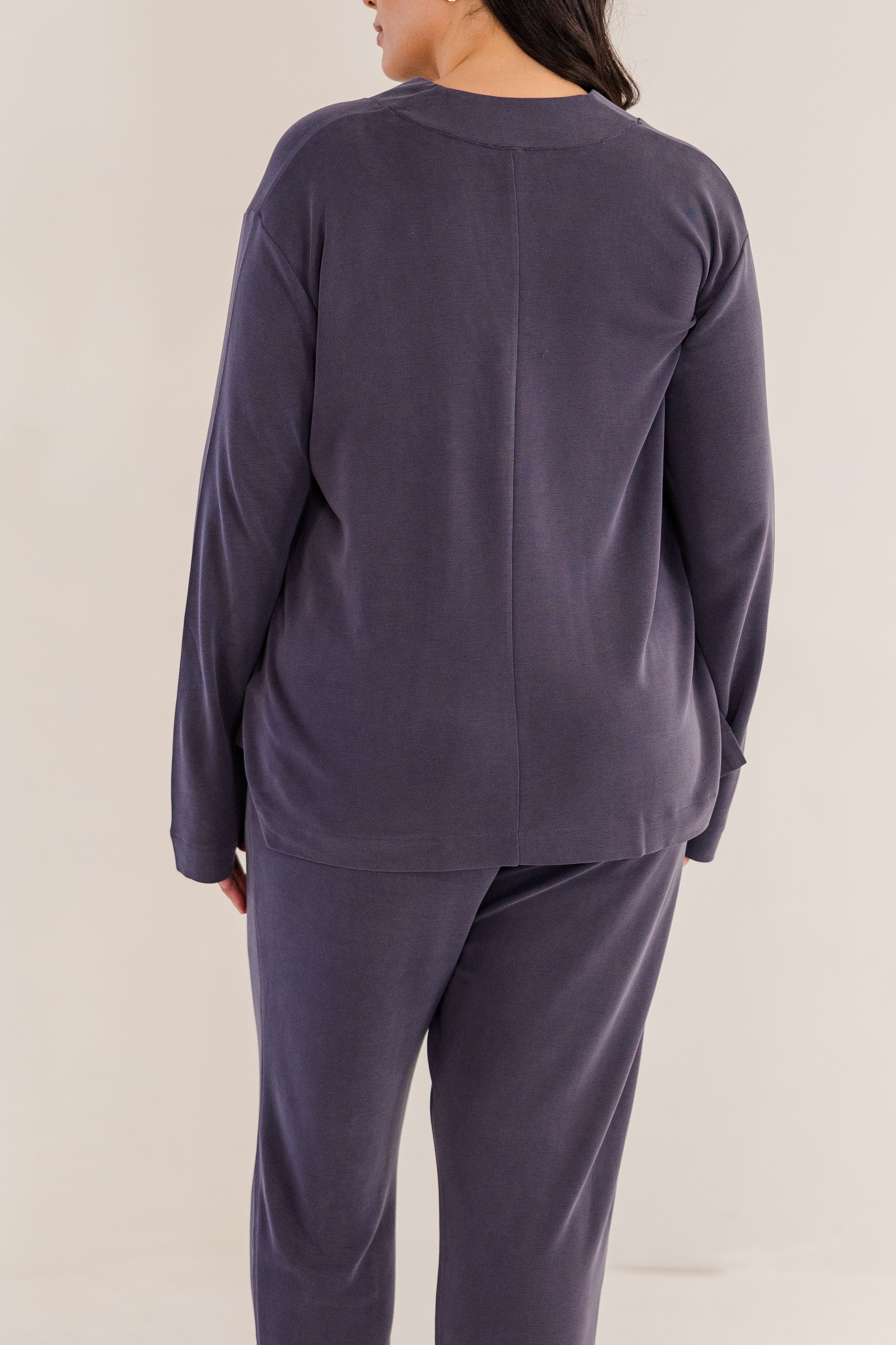 Bowery Wide V-Neck Tunic, Ink Navy - Giverhouse
