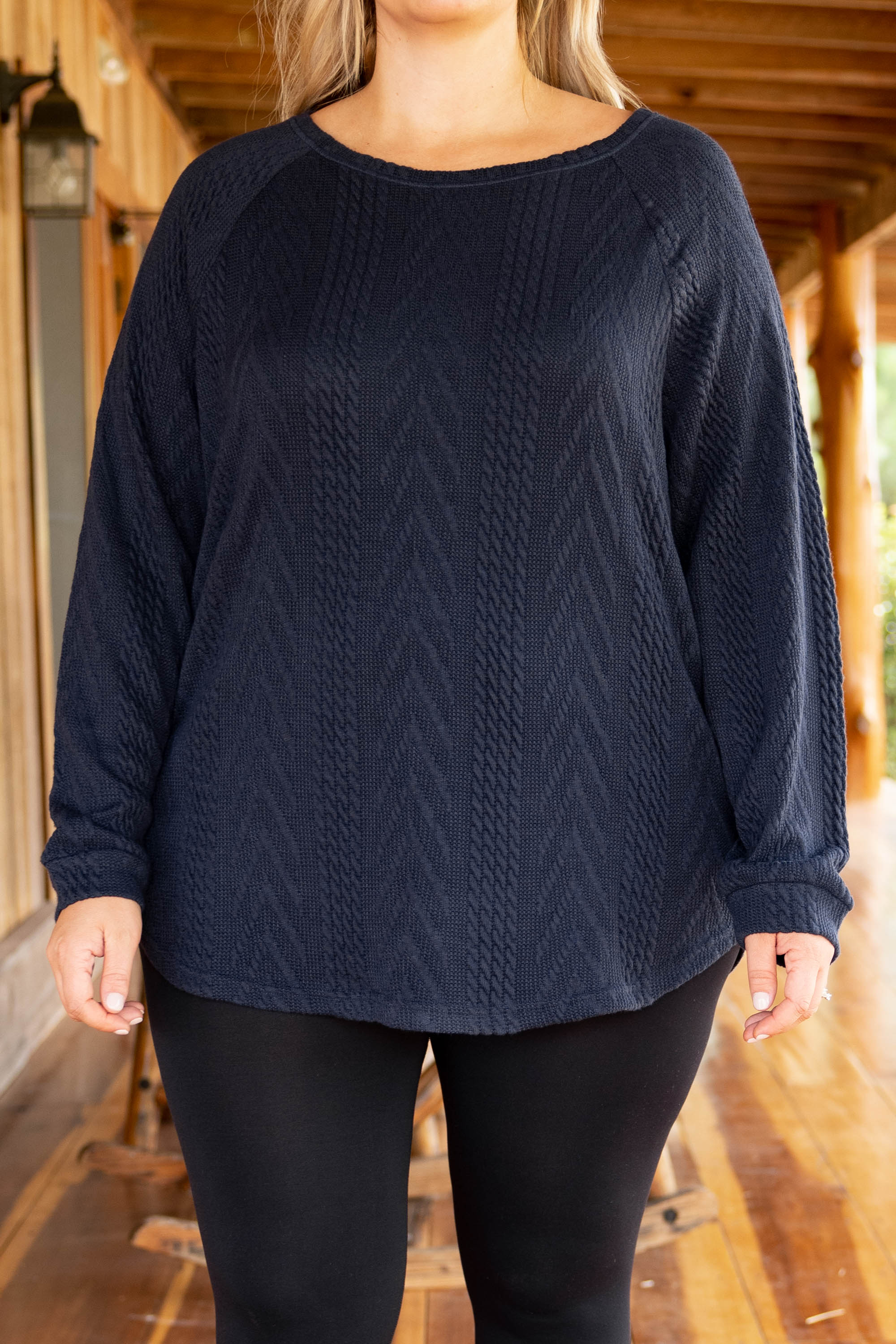 Slouchy Cableknit, Navy - Giverhouse