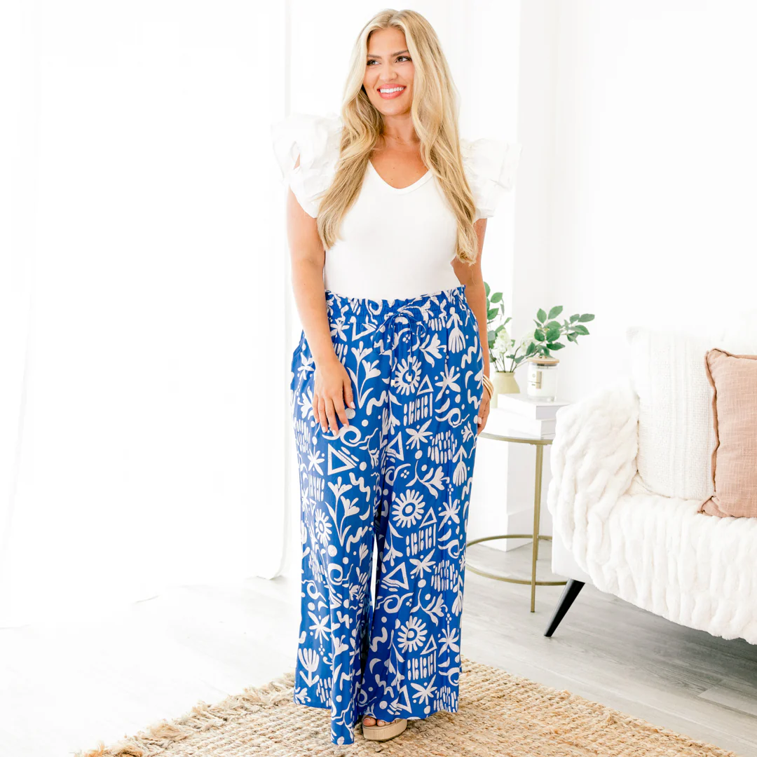 Pretty And Peaceful Pants, Blue - Giverhouse