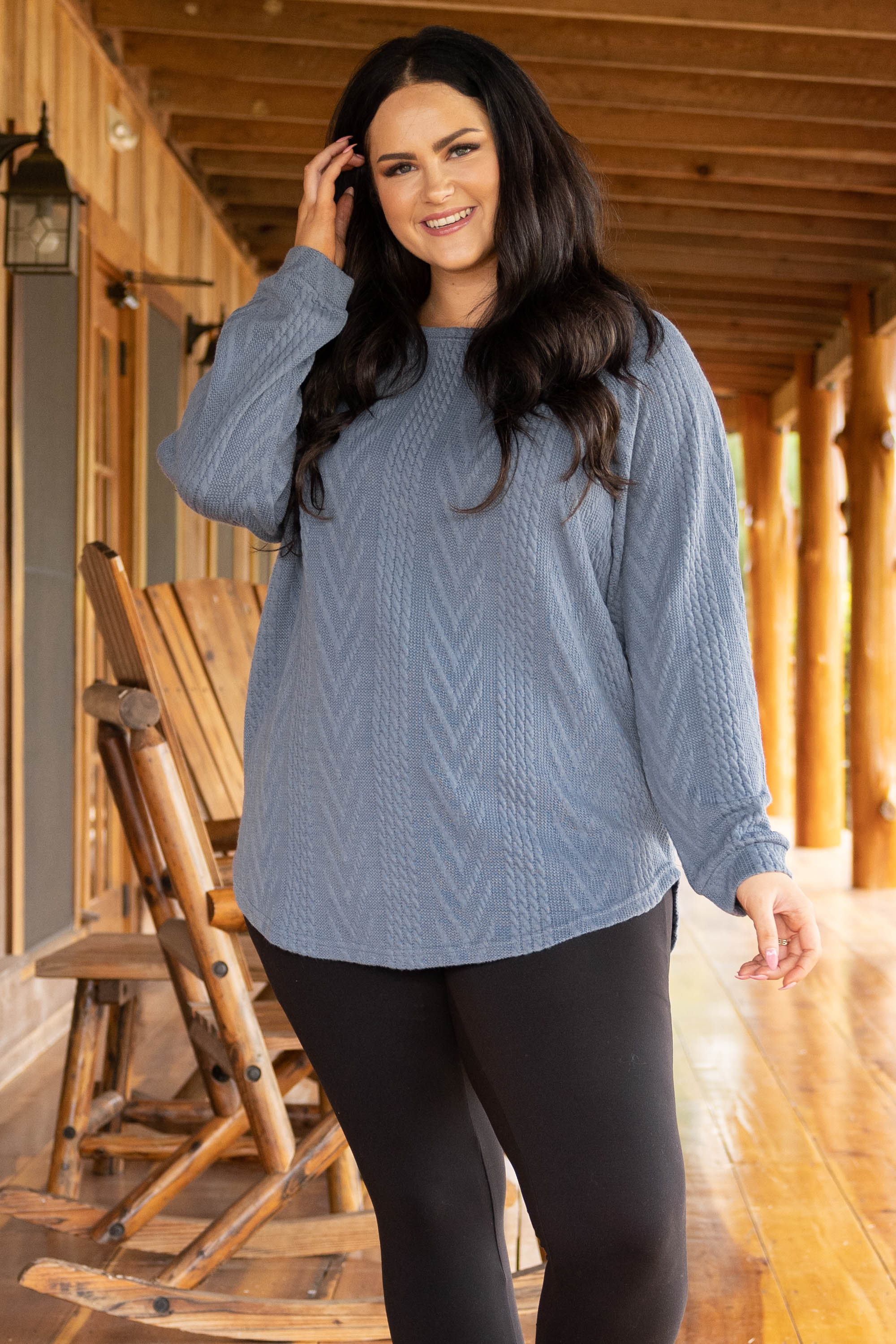 Slouchy Cableknit, Indy Blue - Giverhouse