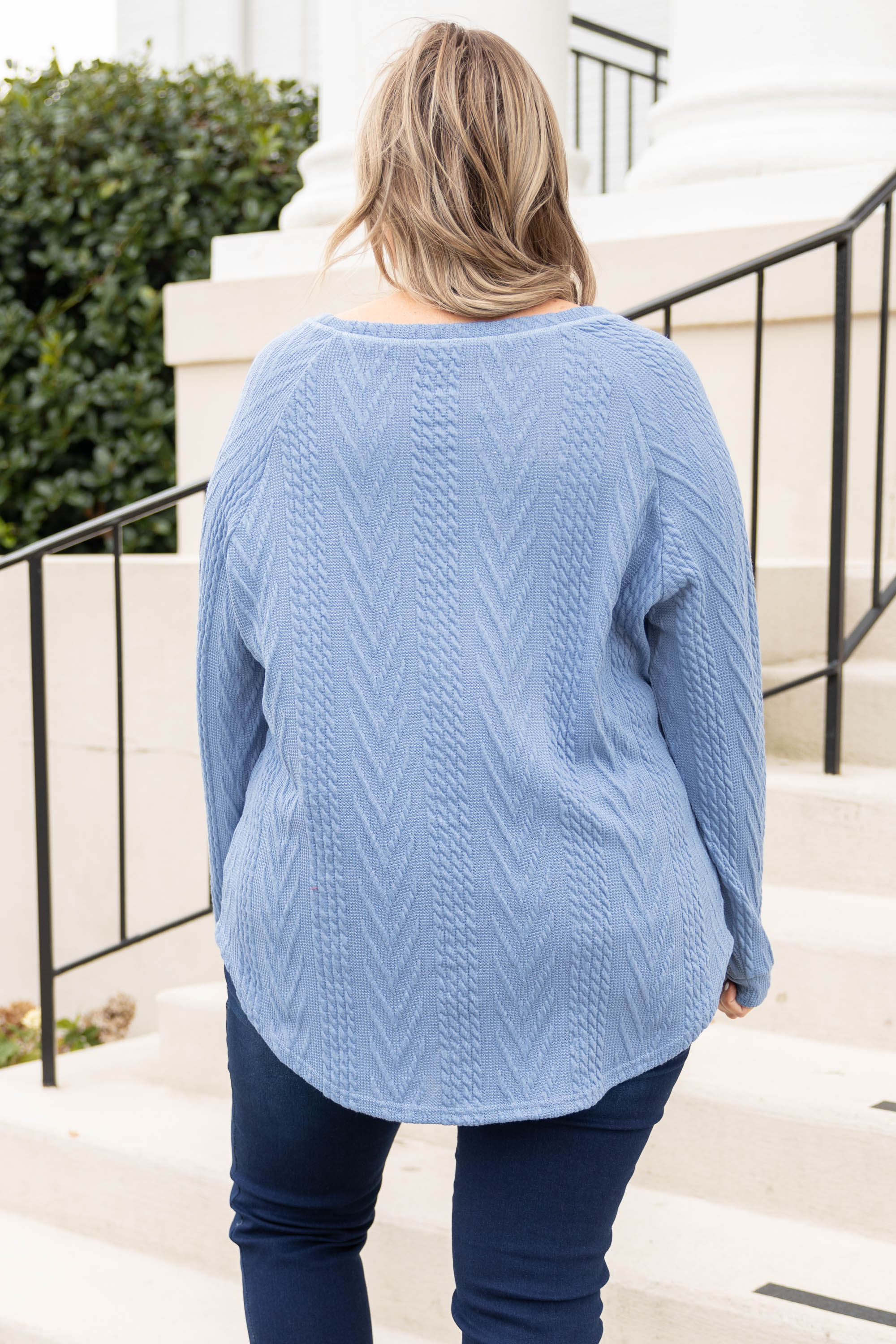 Slouchy Cableknit, Spring Blue - Giverhouse