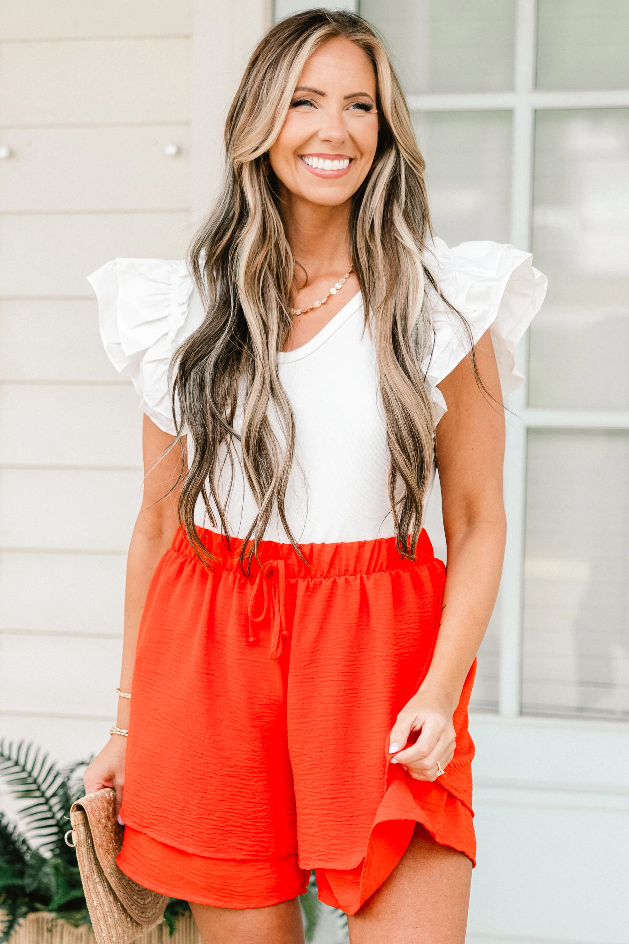 Walk In The Park Shorts, Orange - Giverhouse