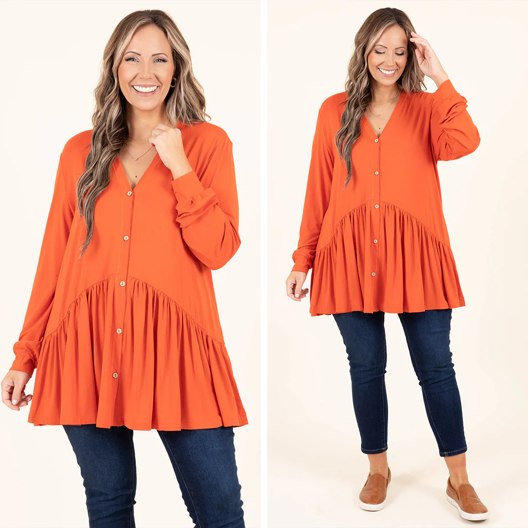 All The Emotions Tunic, Rust - Giverhouse