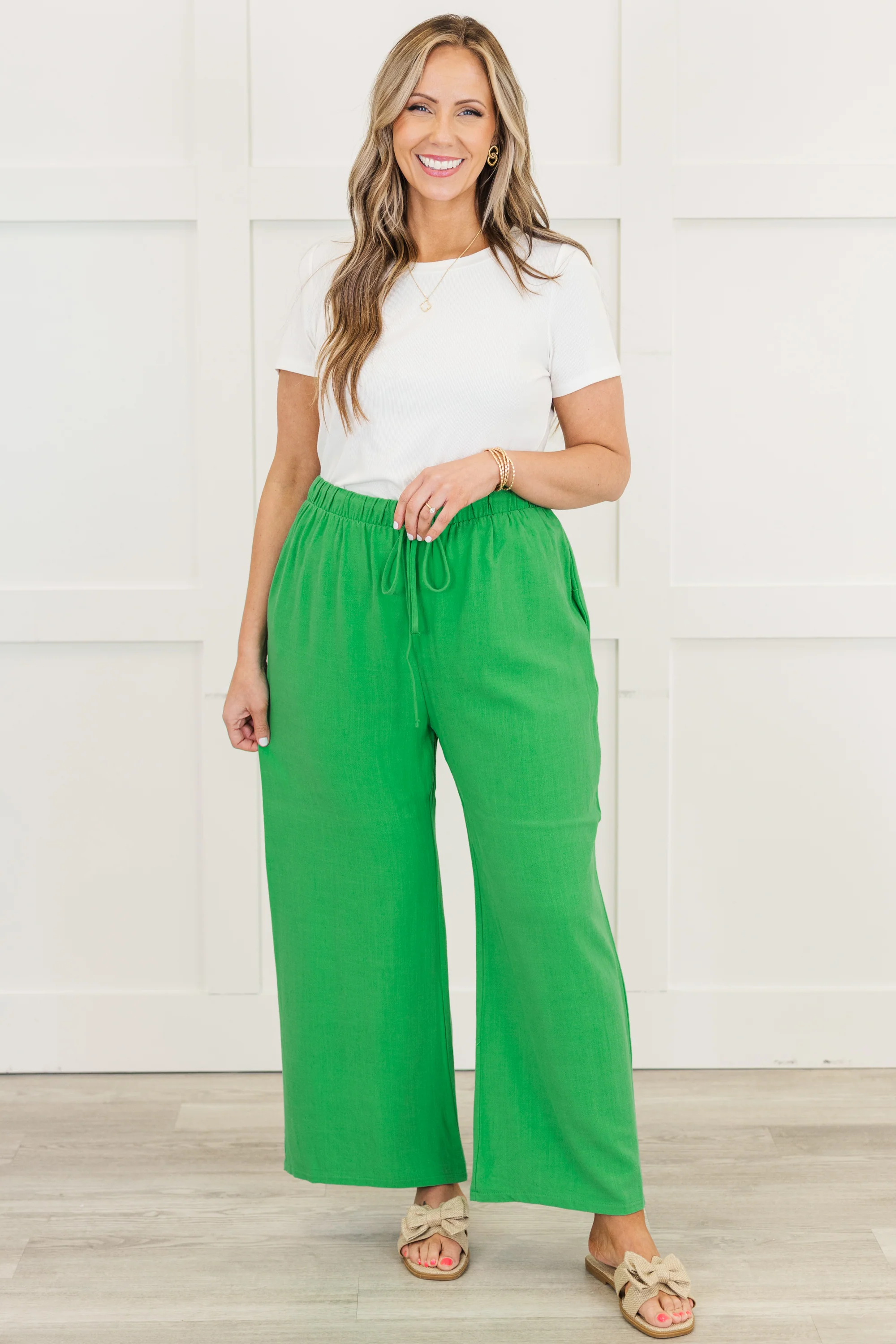 Let It Happen Pants, Kelly Green - Giverhouse