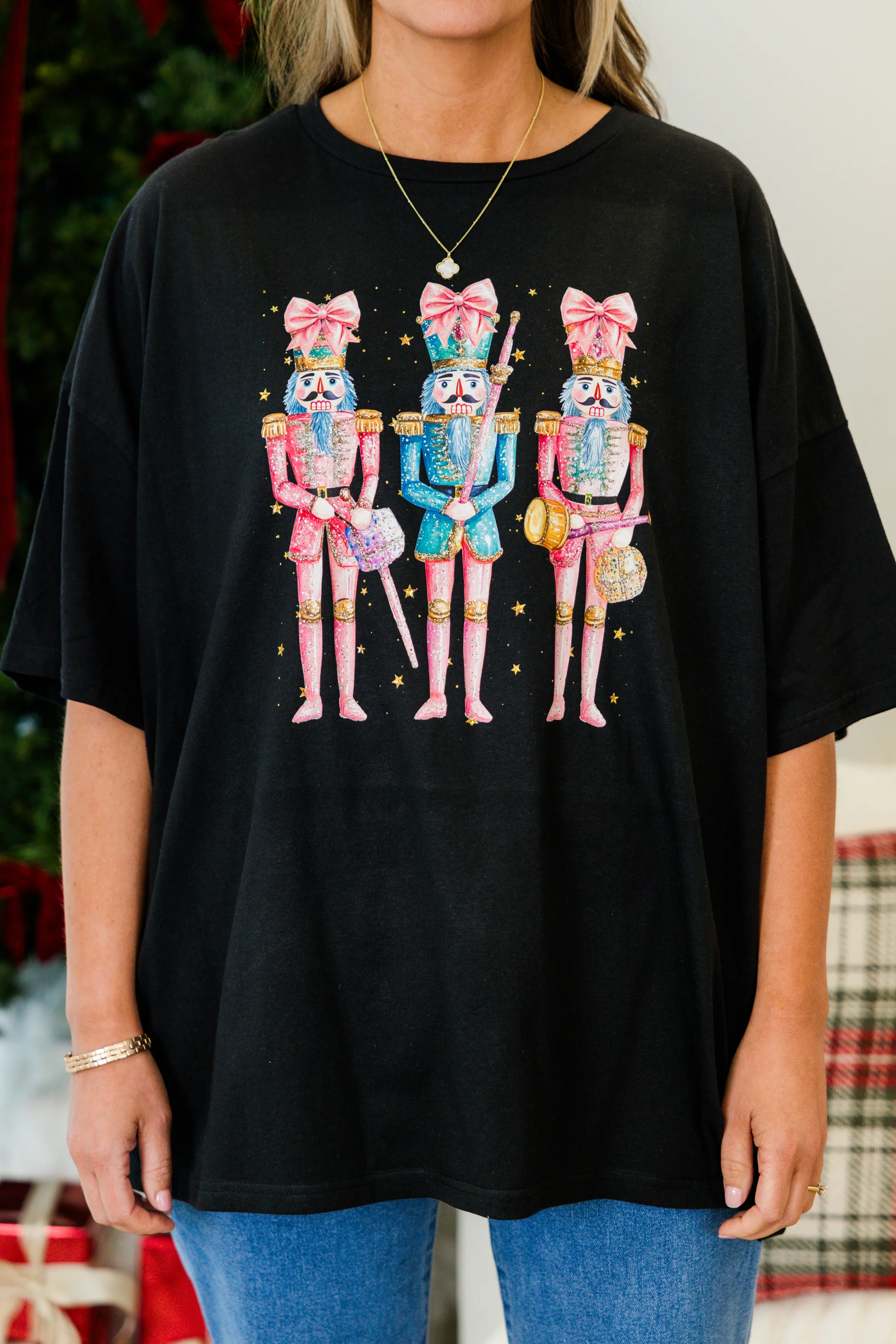 Nutcracker Christmas Boyfriend Tee, Black - Giverhouse