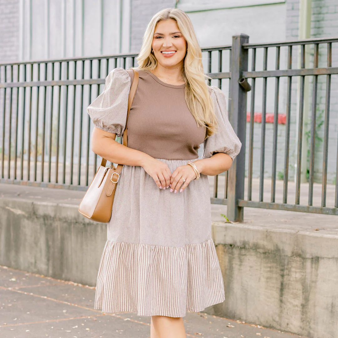 Harvest Beauty Dress, Brown - Giverhouse