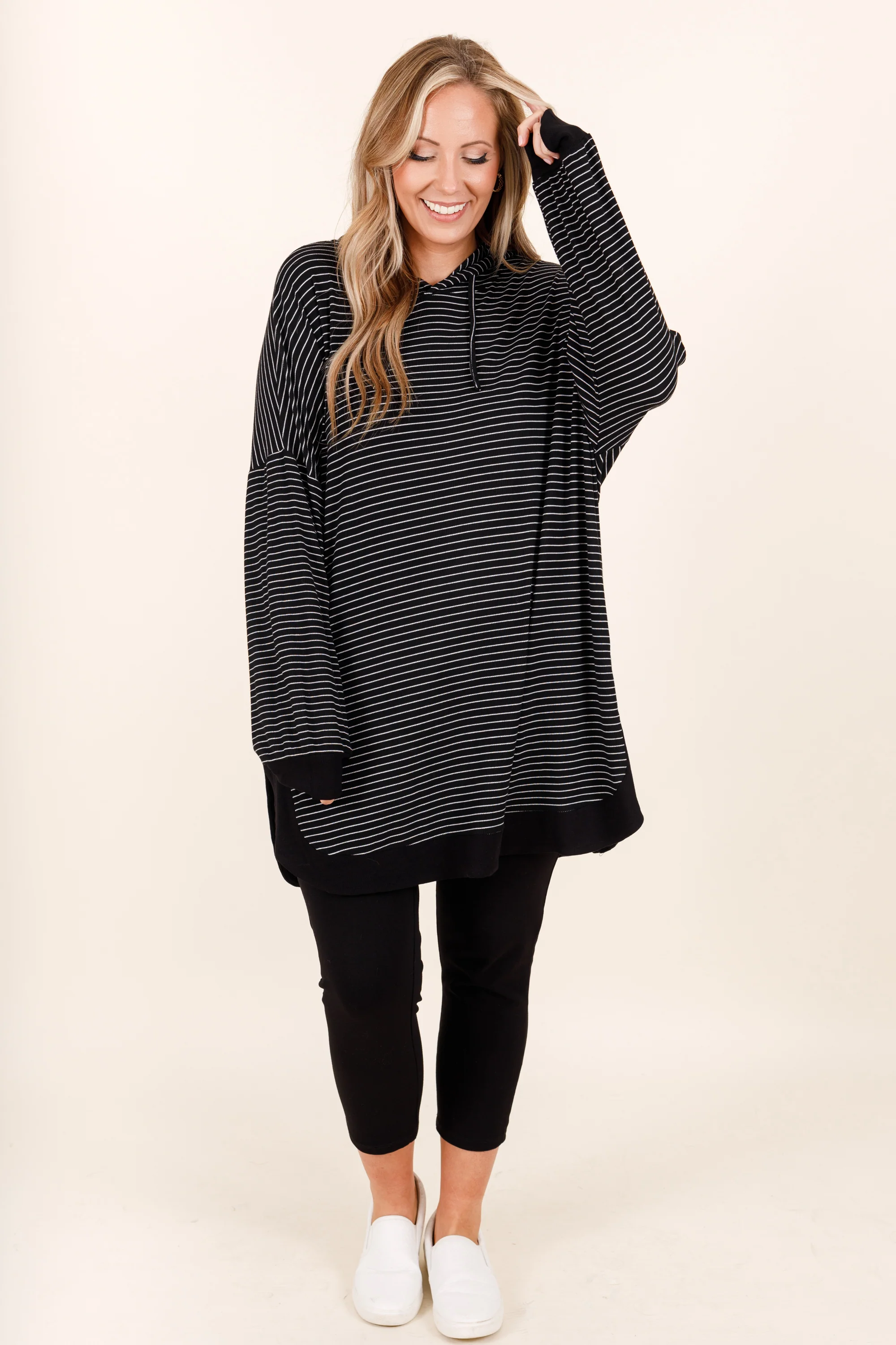 Don't Fall Tonight Hoodie, Black-White - Giverhouse