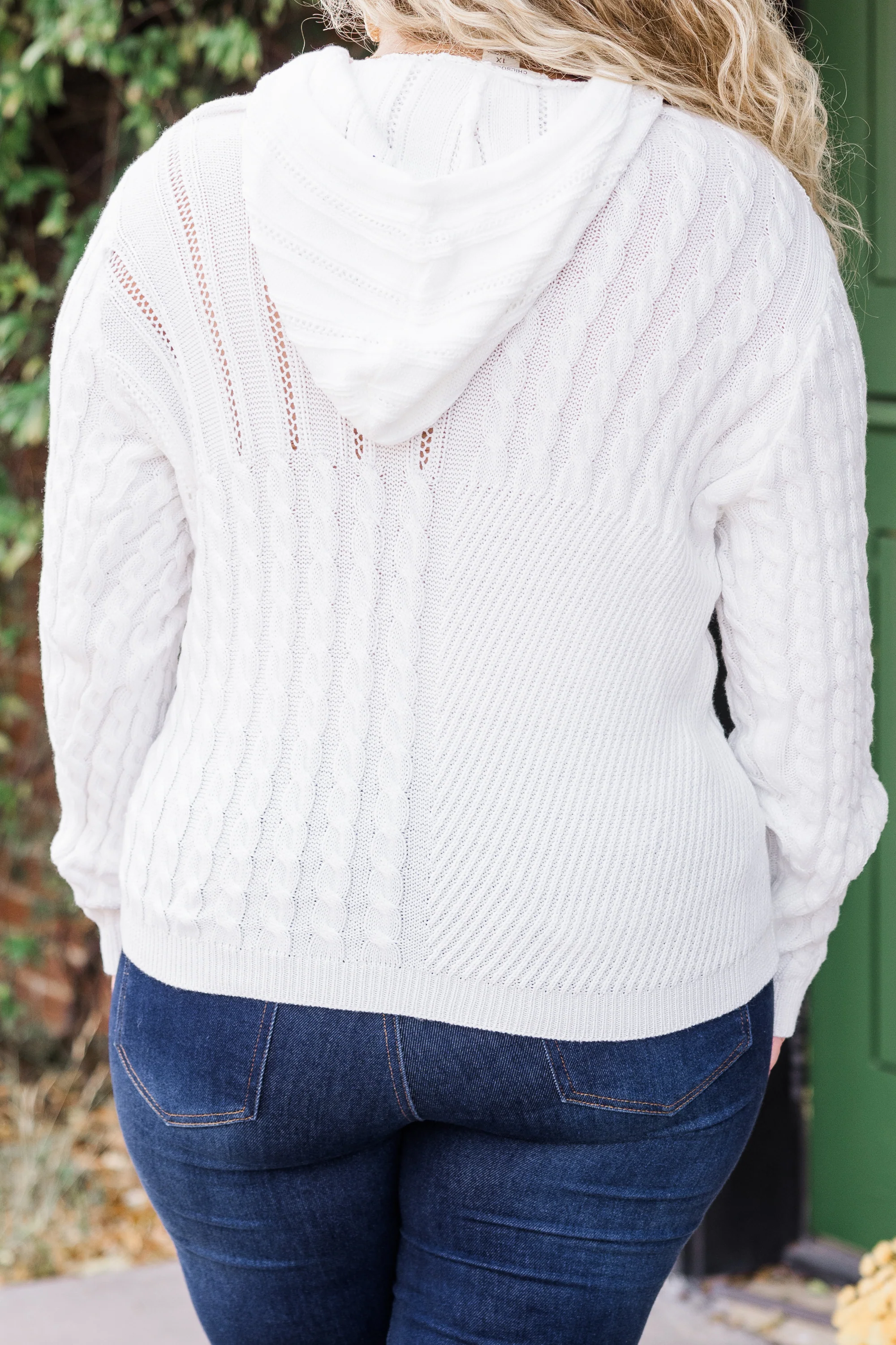 Knit Me Up Hoodie, White - Giverhouse
