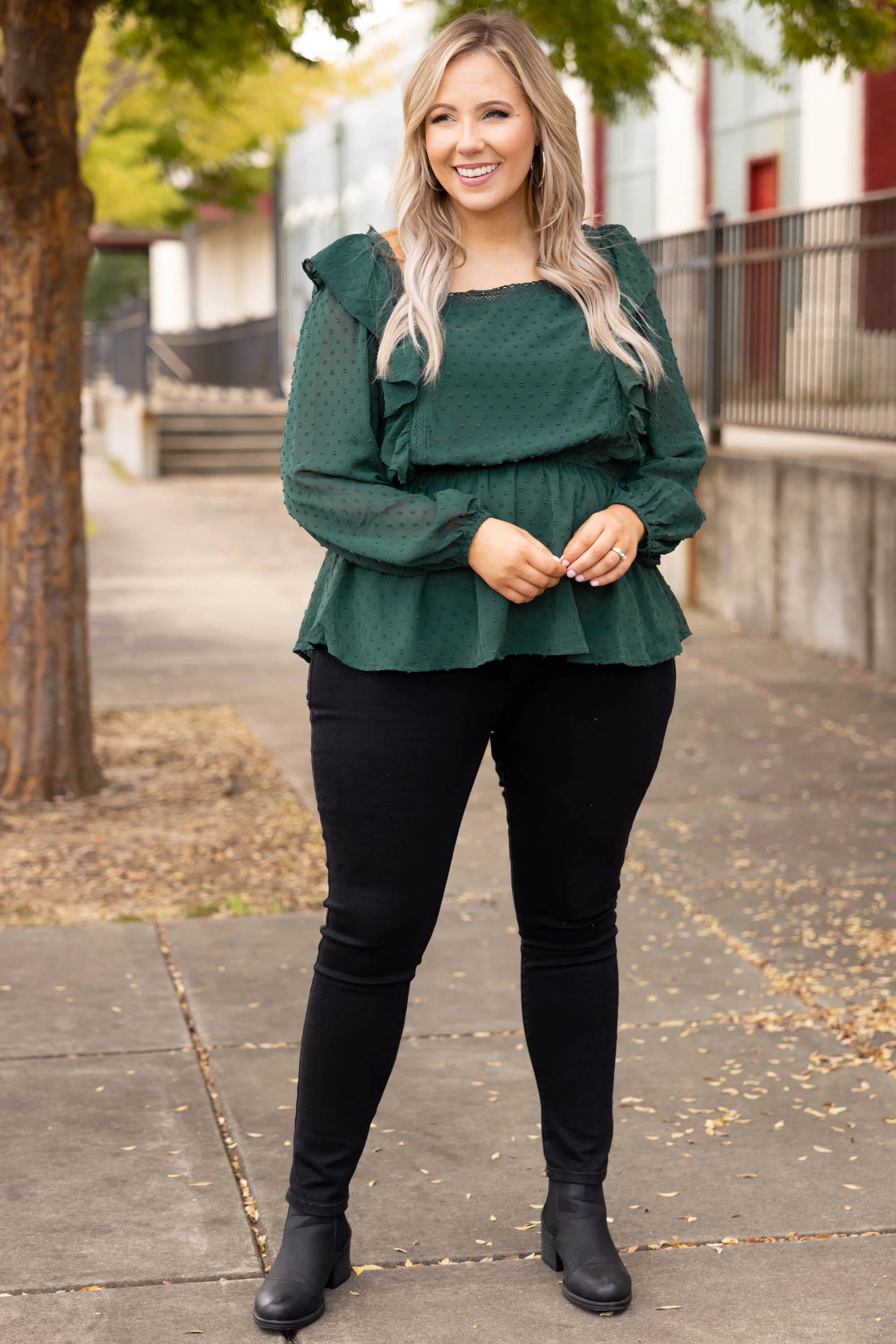 Somebody Like You Top, Hunter Green - Giverhouse