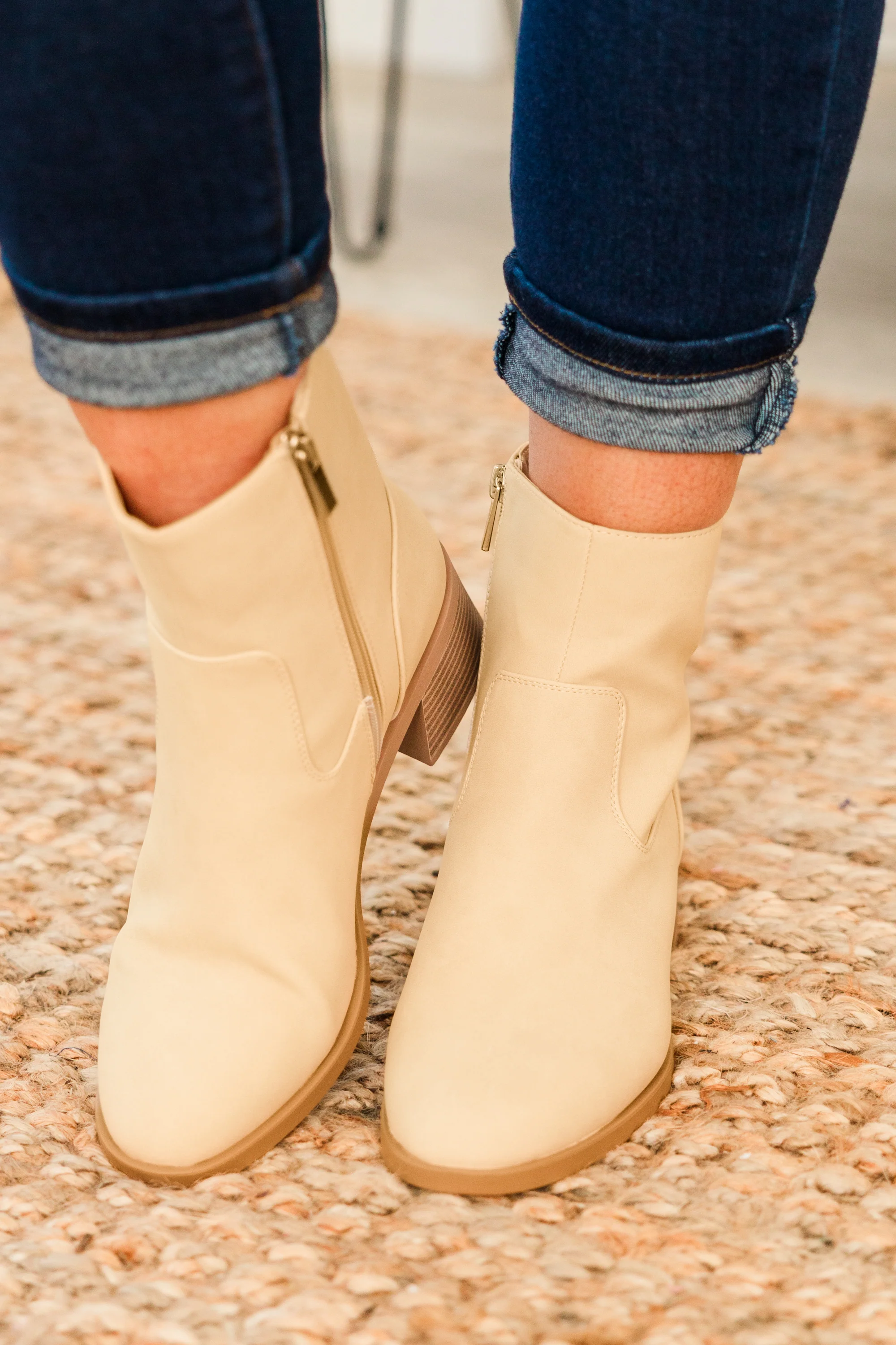Sapphire Twilight Booties, Beige - Giverhouse