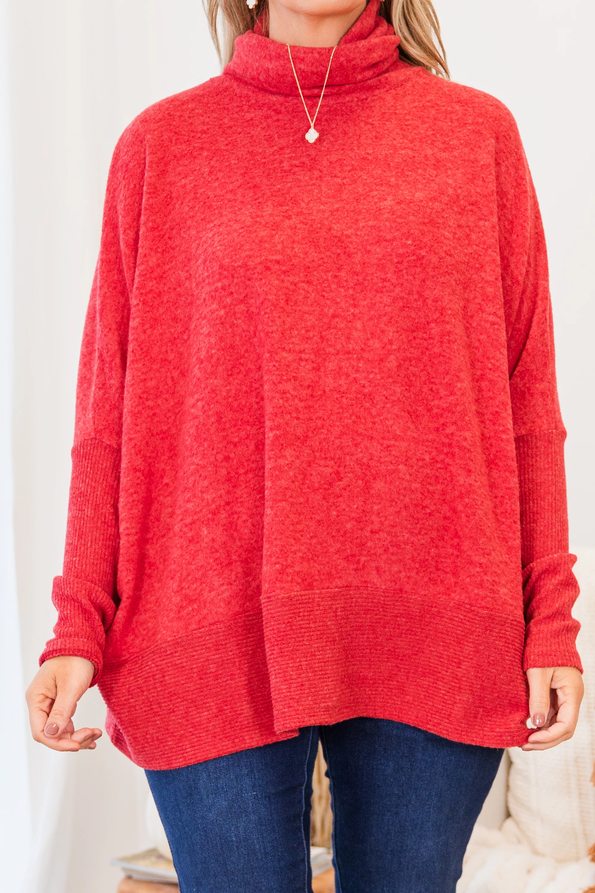 Mind Made Up On You Sweater, Dark Red - Giverhouse