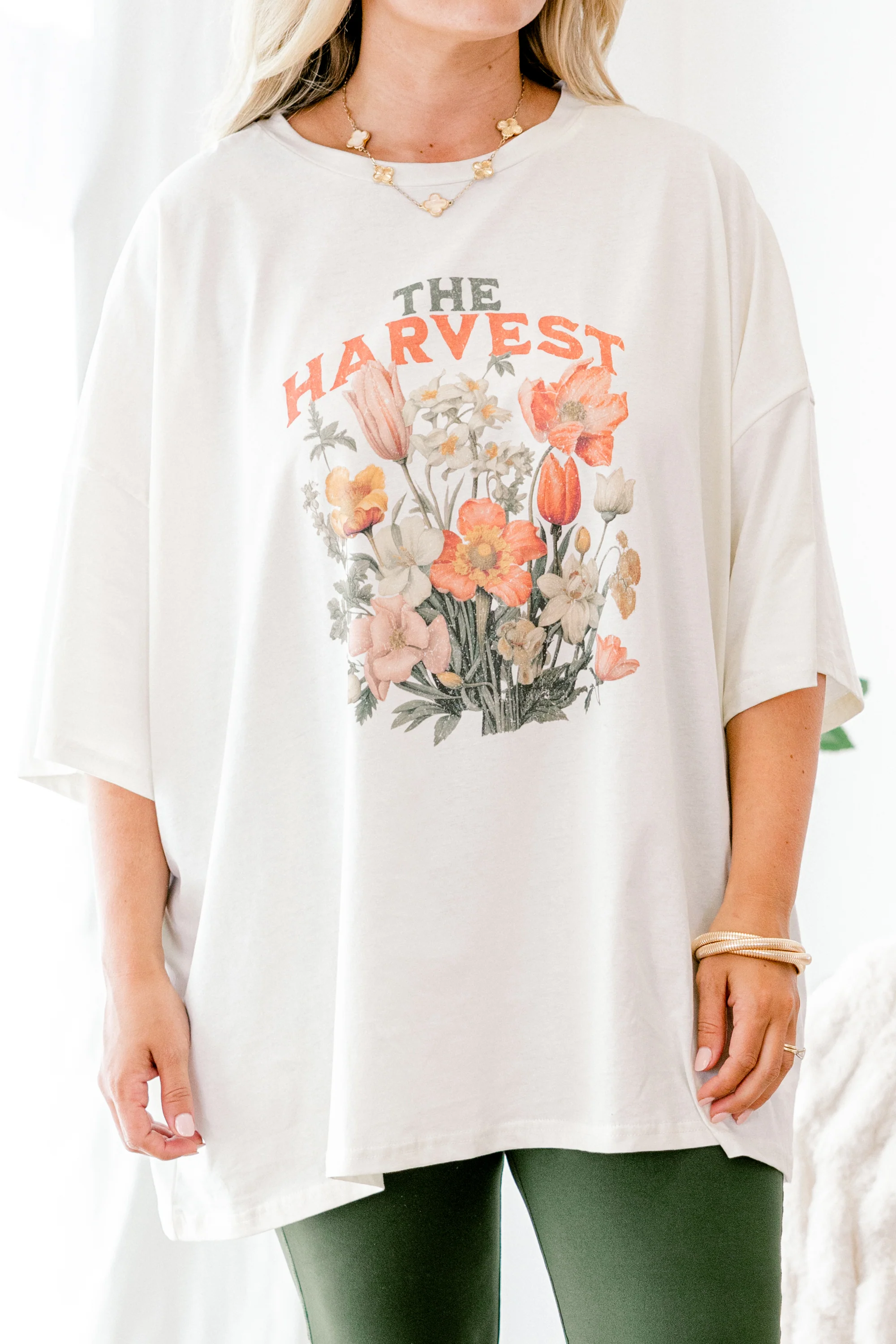 Harvest Season Boyfriend Tee, Ivory - Giverhouse