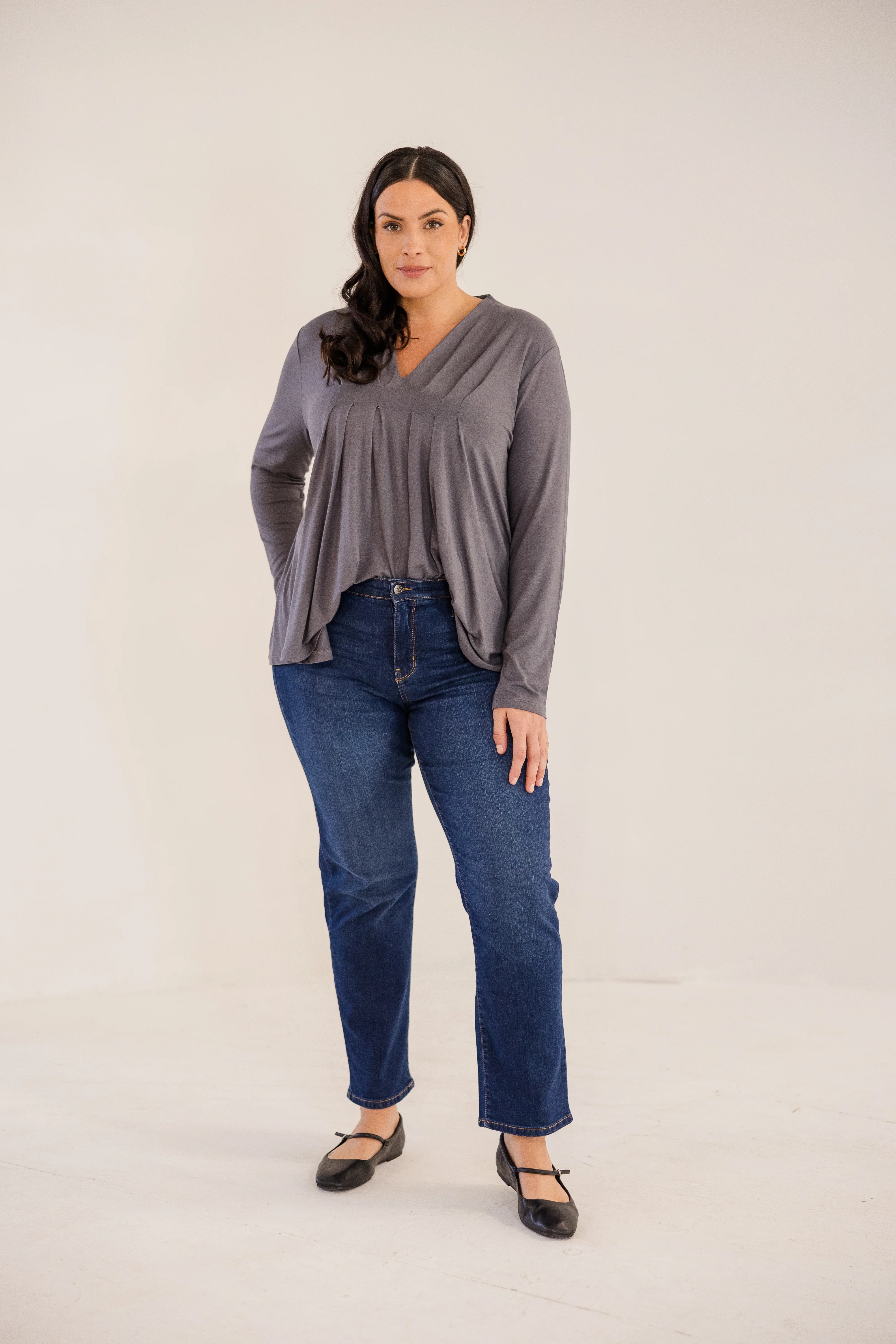 Mercer Front Pleat Top, Castle Rock - Giverhouse