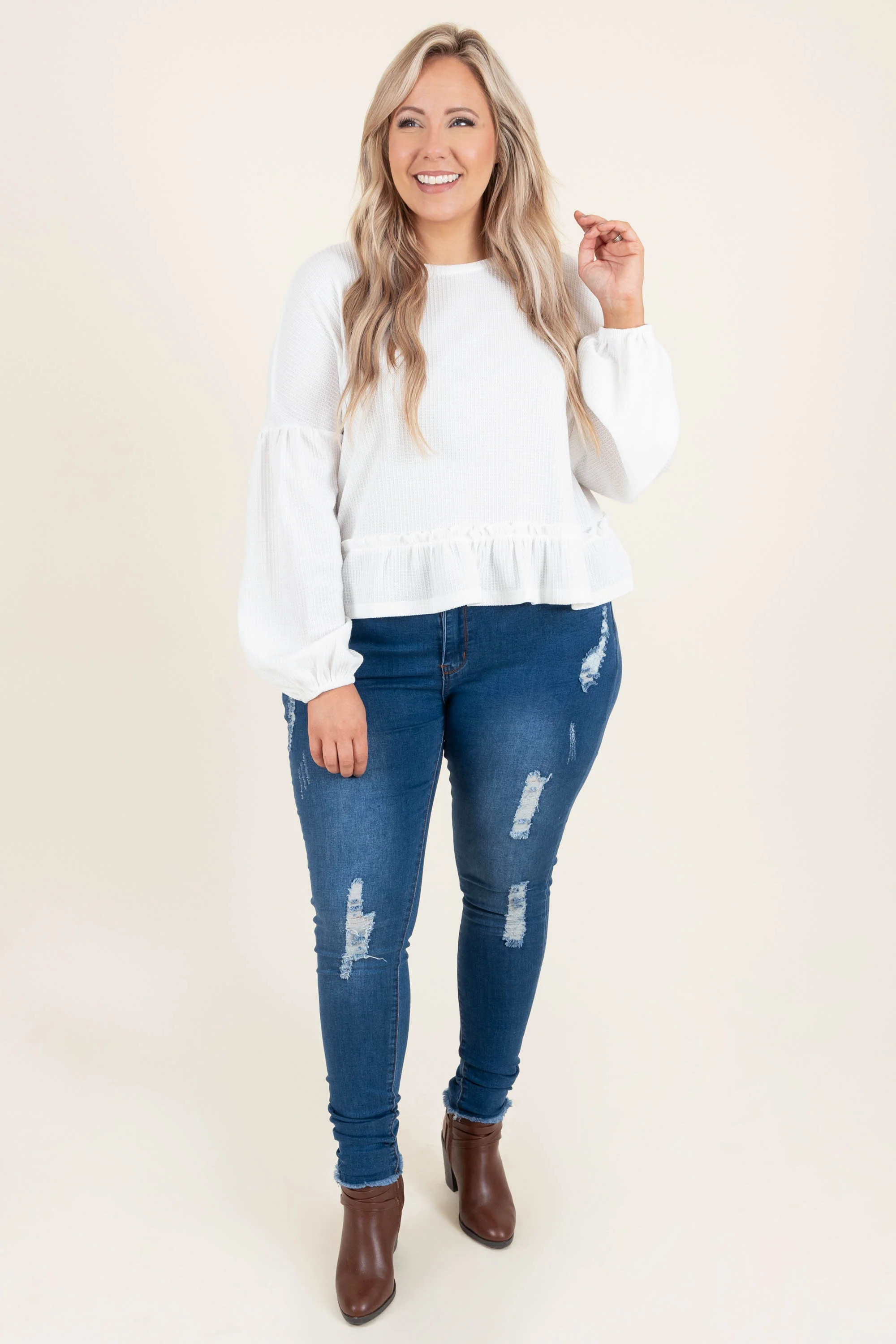 Clever Ways Top, Ivory - Giverhouse