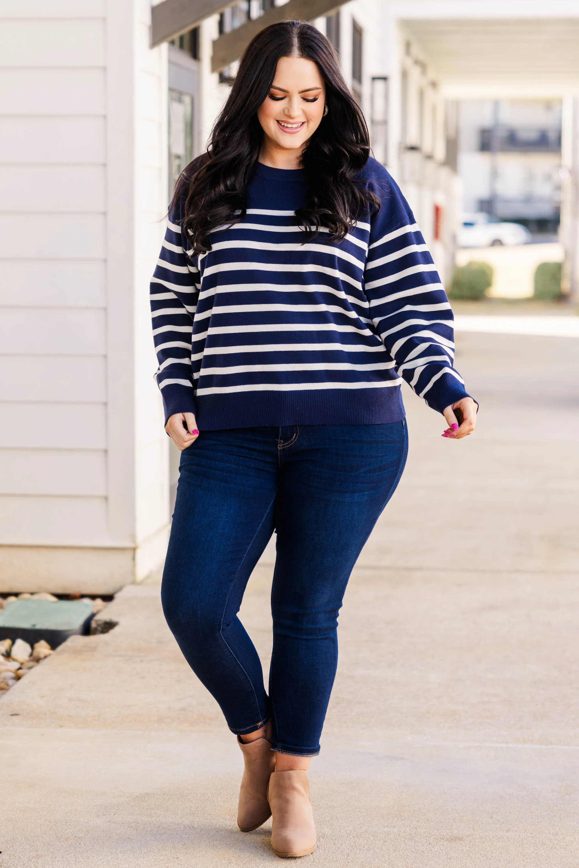 Dreams in December Sweater, Navy - Giverhouse