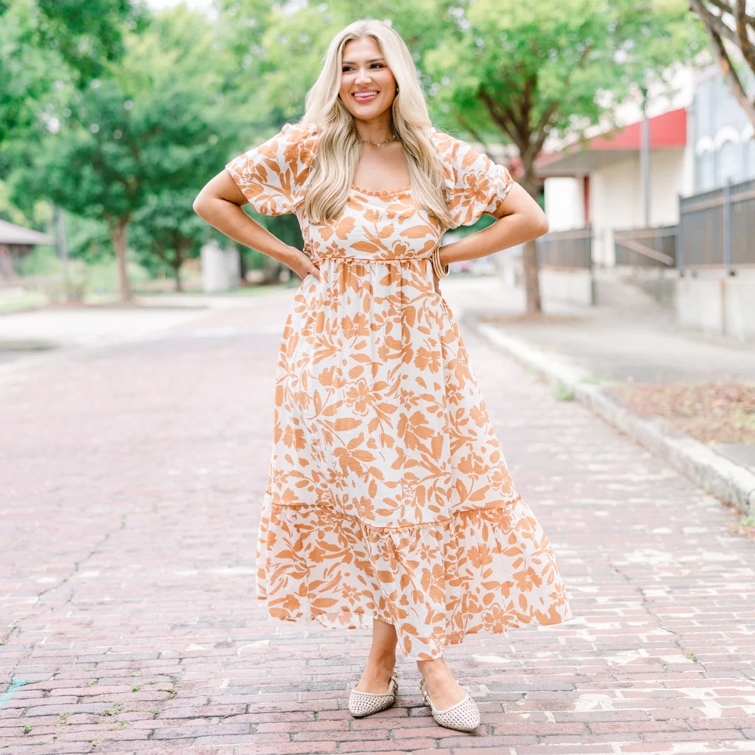 Over You Again Dress, Burnt Orange - Giverhouse