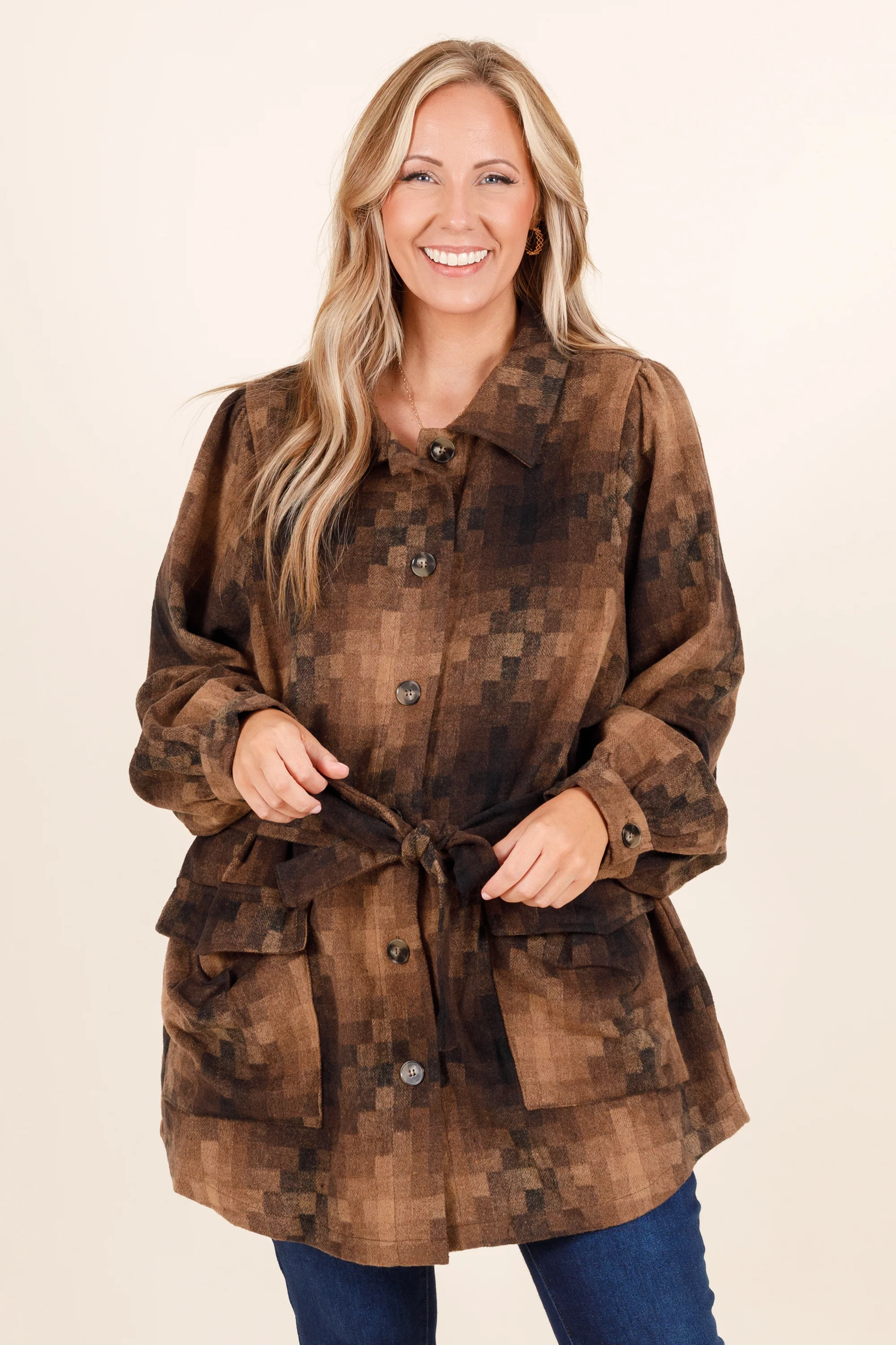 I'm Happier Now Top, Brown - Giverhouse