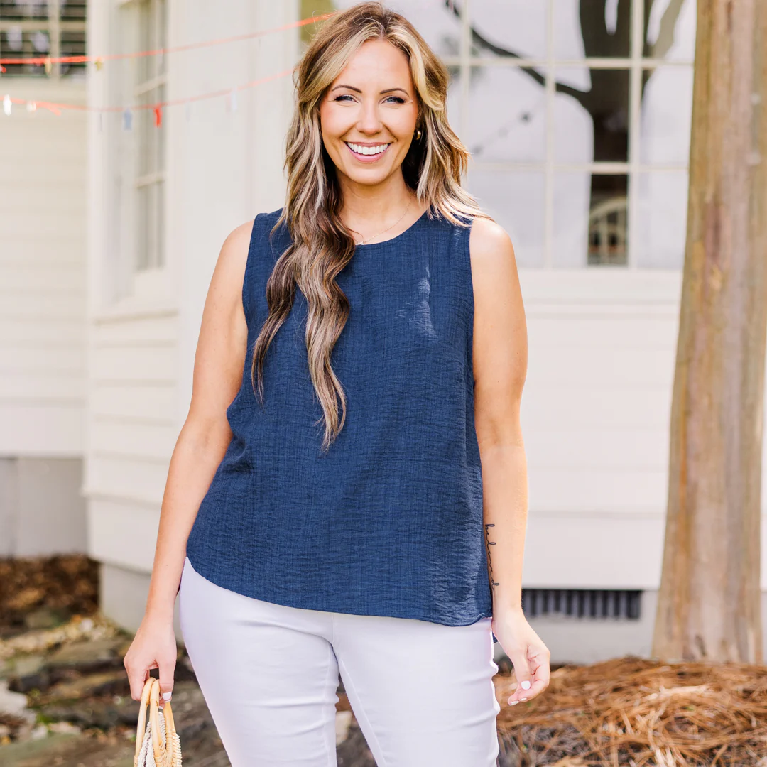 Easy Breezy Top, Navy Blue - Giverhouse