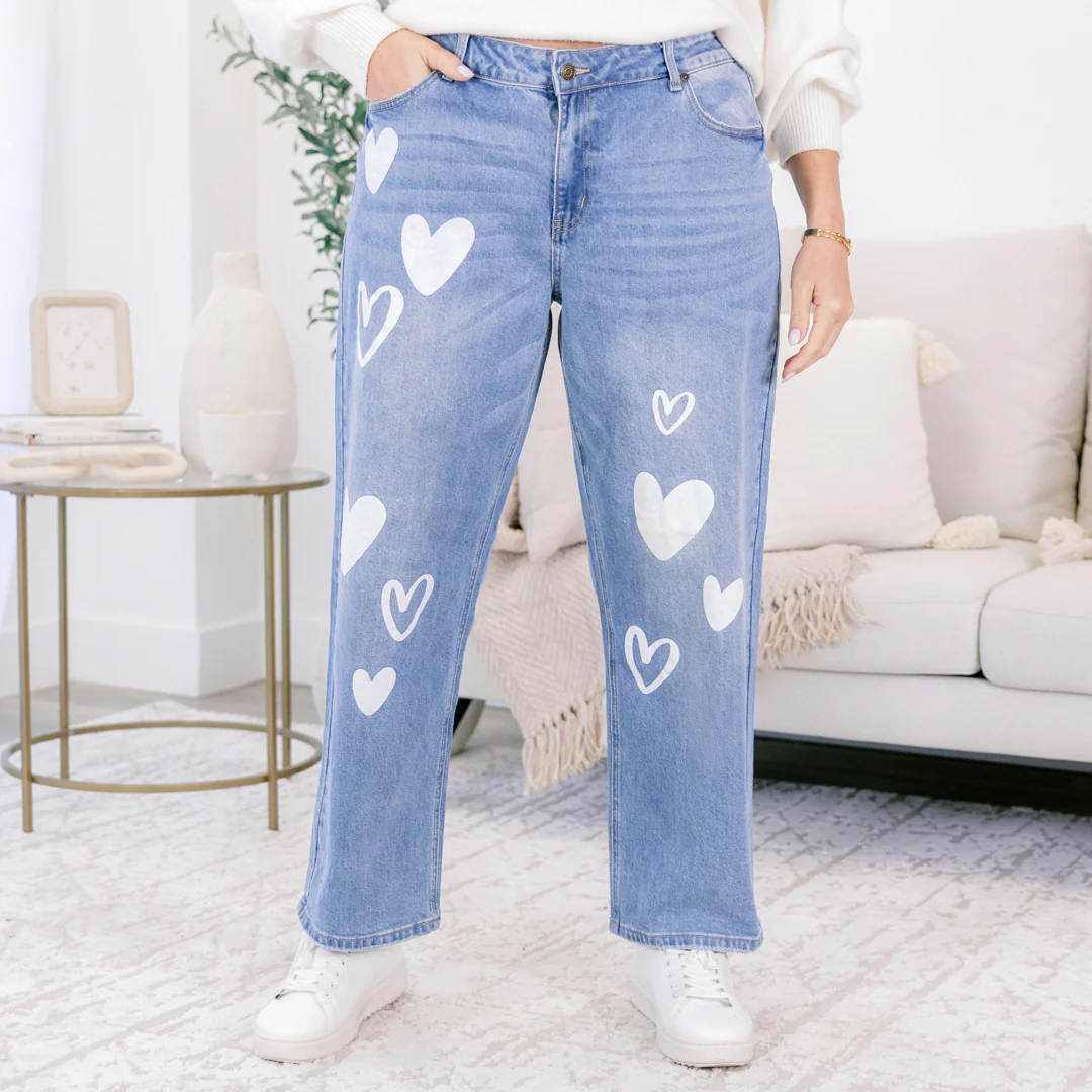 Passing Notes Jeans, Heart Doodle - Giverhouse
