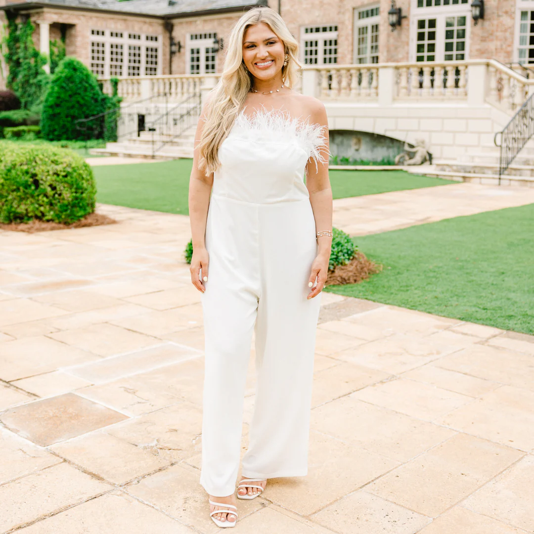 What A Charmer Jumpsuit, White - Giverhouse
